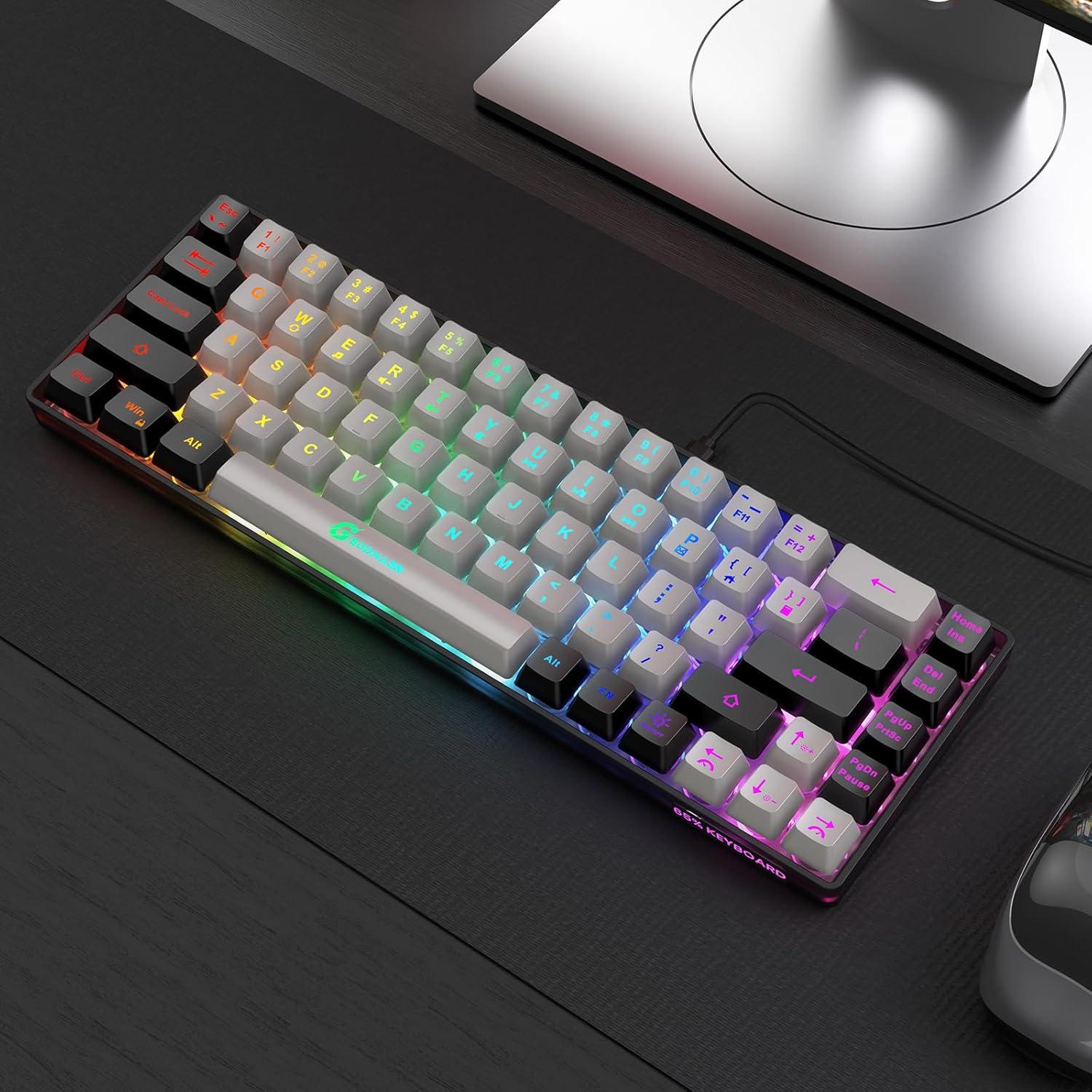 Teclado Gaming GEODMAER GM68 65% Retroiluminado con Cable