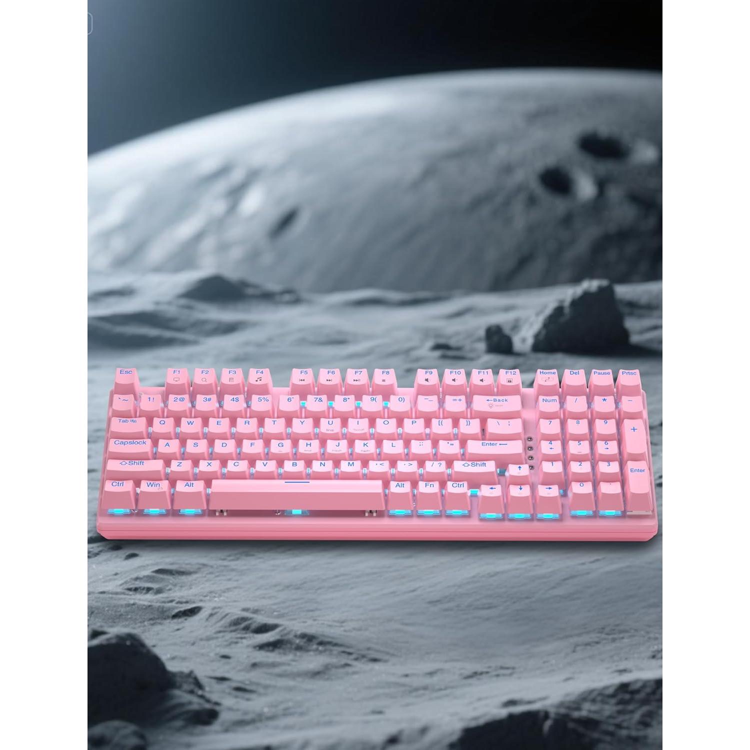 Teclado Mecánico y Ratón RGB Taiahiro 98 Teclas Rosa