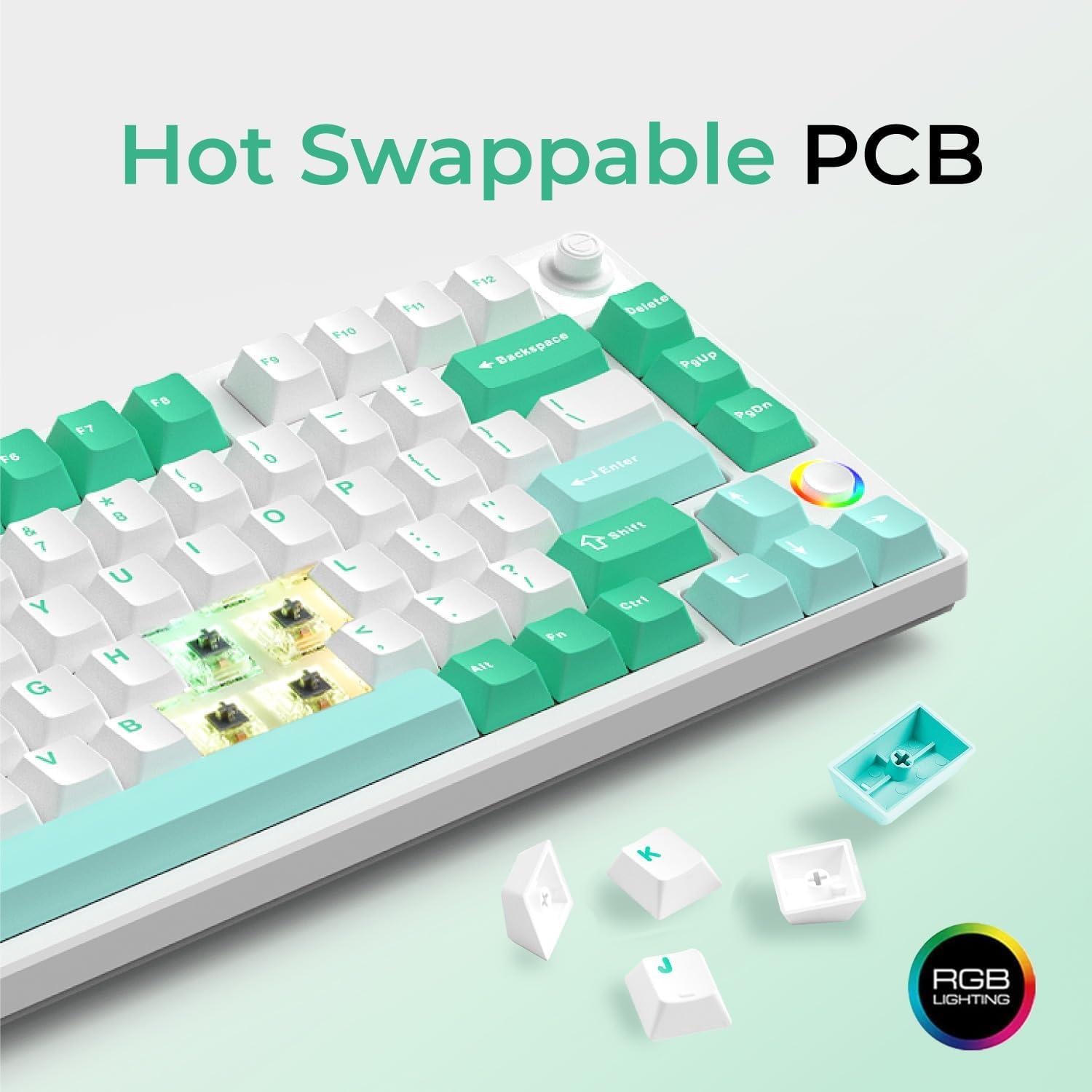 Teclado Mecánico Keymecher KS75T 75% RGB Bluetooth y 2.4G