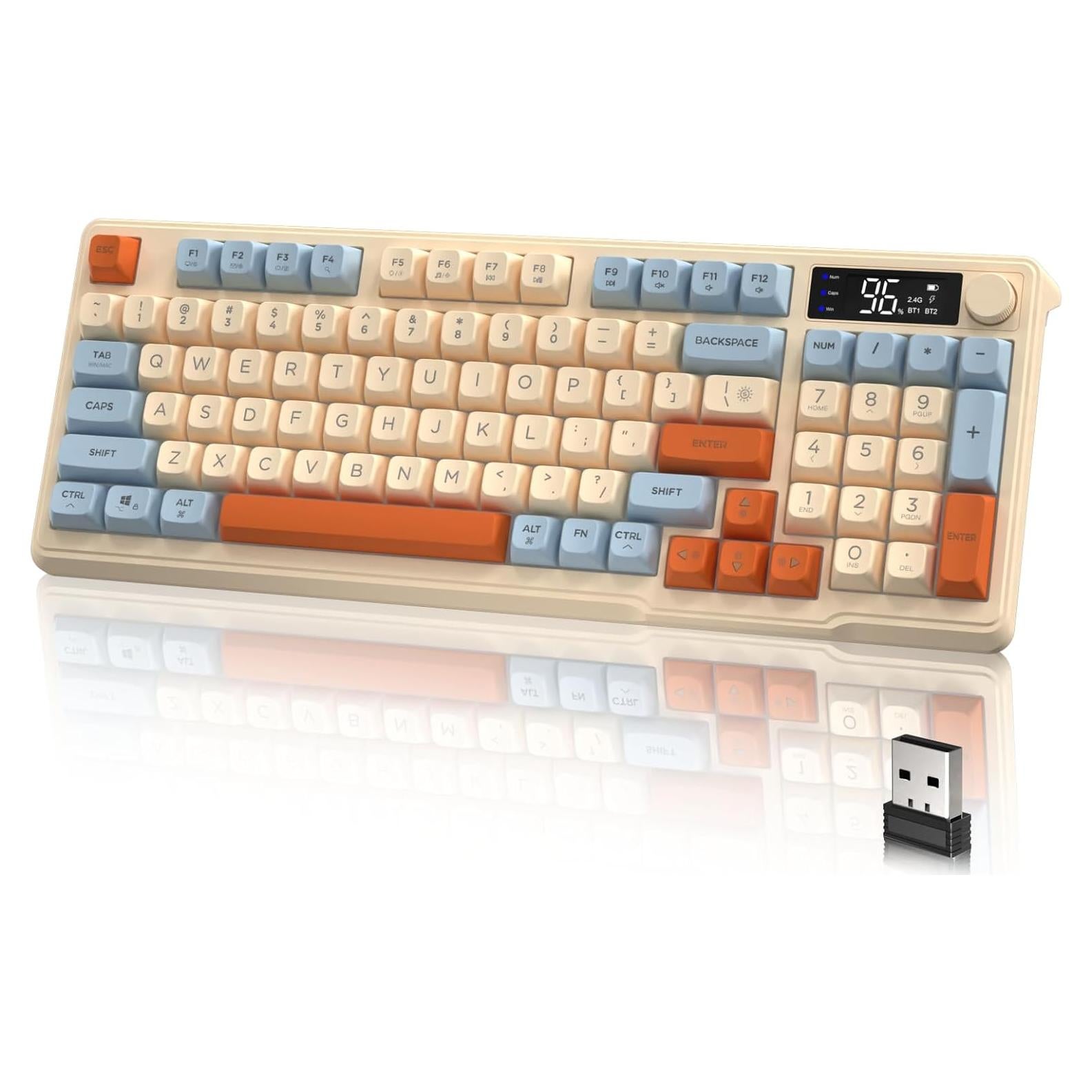 Teclado Gaming Inalámbrico LexonElec M96, 94 Teclas RGB
