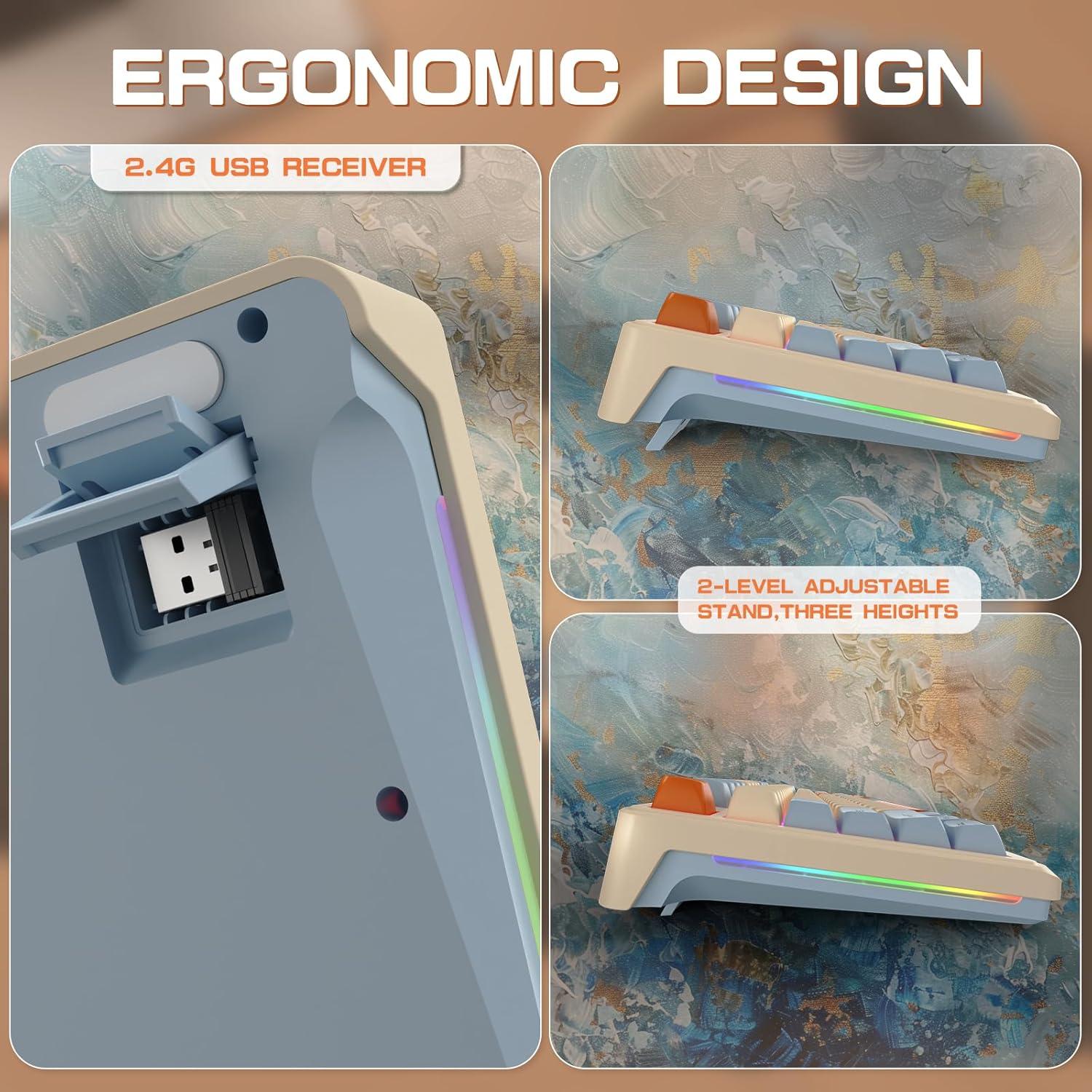 Teclado Gaming Inalámbrico LexonElec M96, 94 Teclas RGB