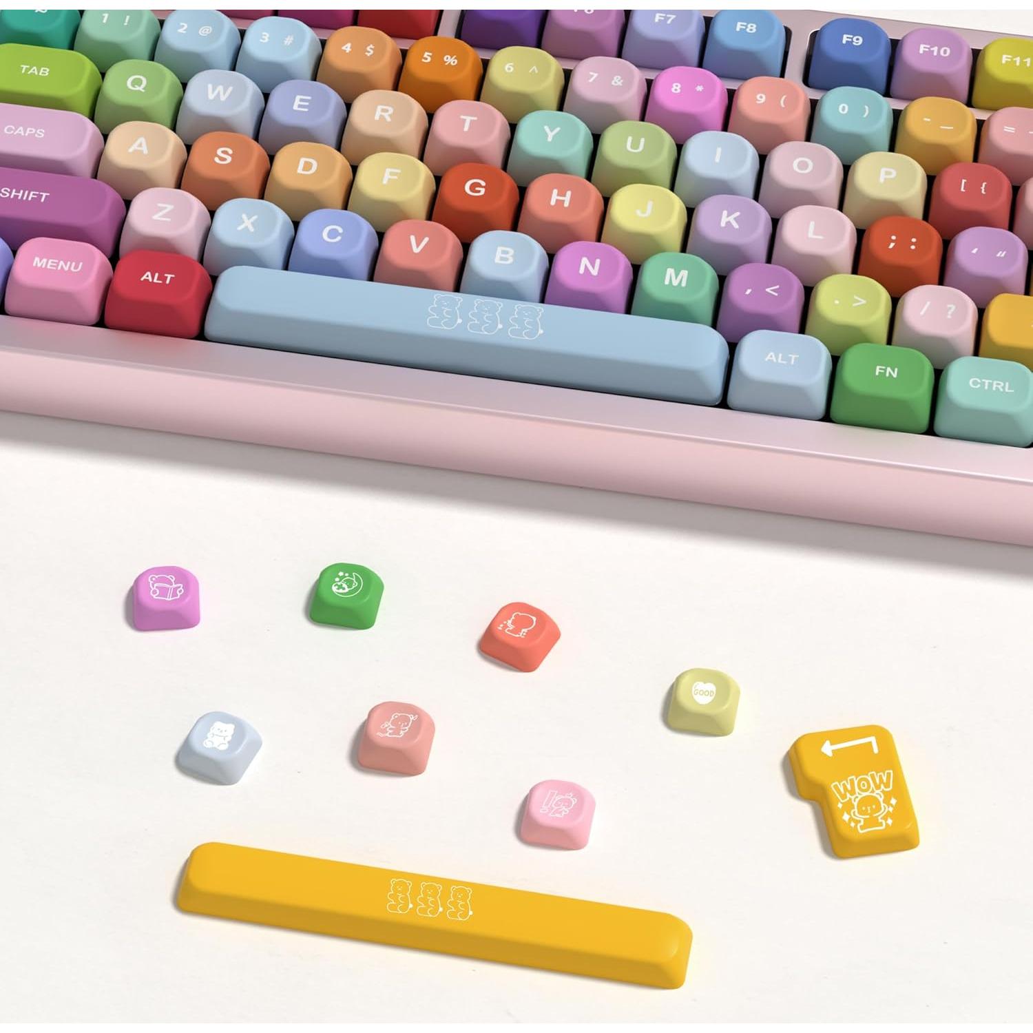Conjunto de Teclas KBDiy YUS-KOA Ositos de Goma PBT 139 Unidades