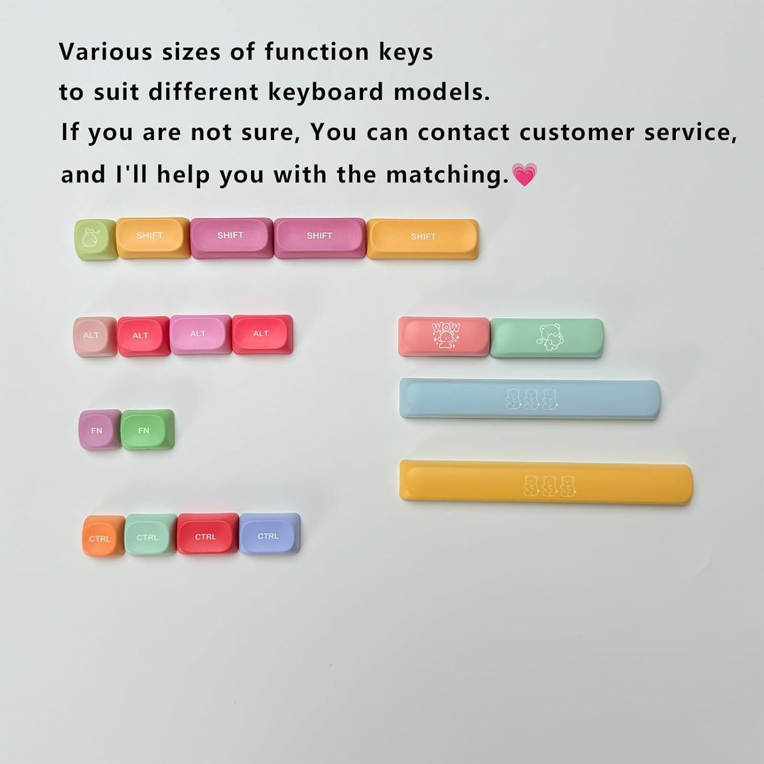 Conjunto de Teclas KBDiy YUS-KOA Ositos de Goma PBT 139 Unidades