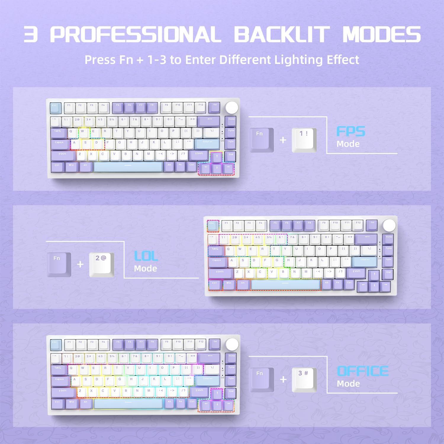 Teclado Mecánico Gaming AJAZZ AK820 75% USB-C RGB Personalizable