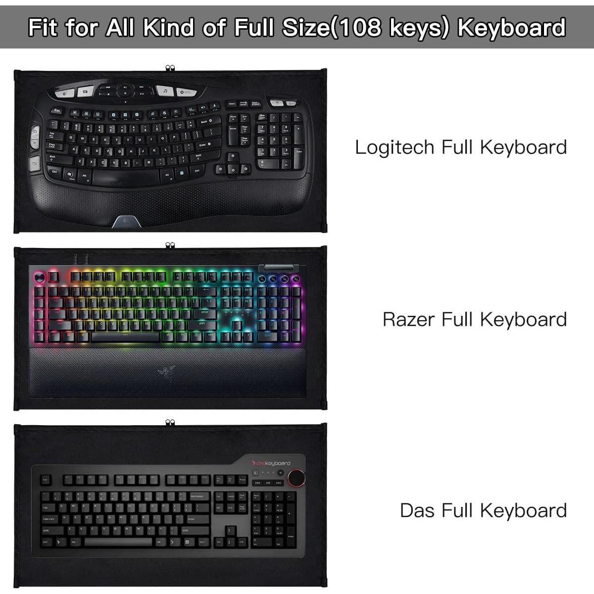 Funda Protectora para Teclado Universal CASEDAO - Negro 53x28cm