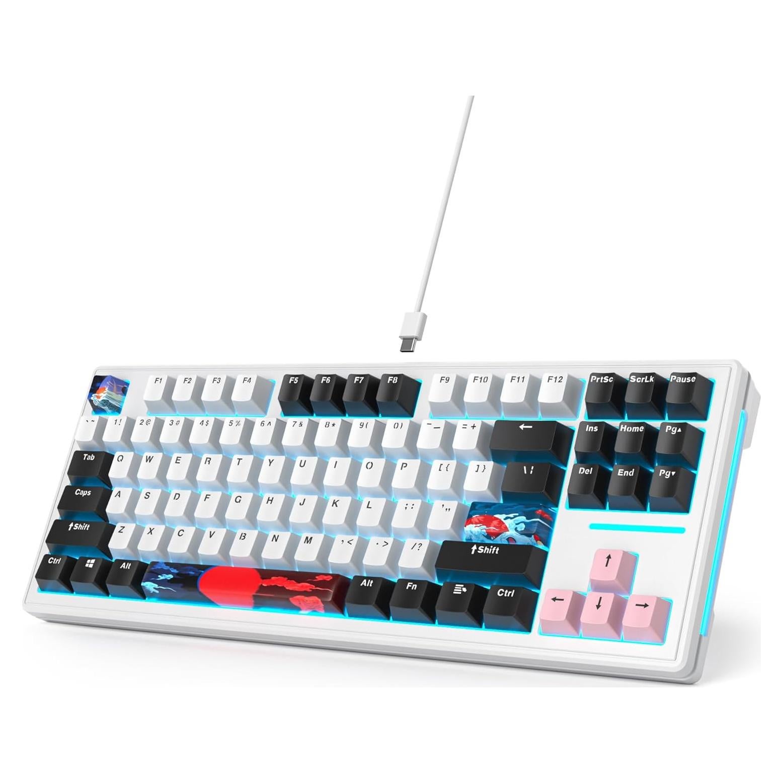 Teclado Mecánico TKL iTastatur 87 Teclas RGB USB Blanco