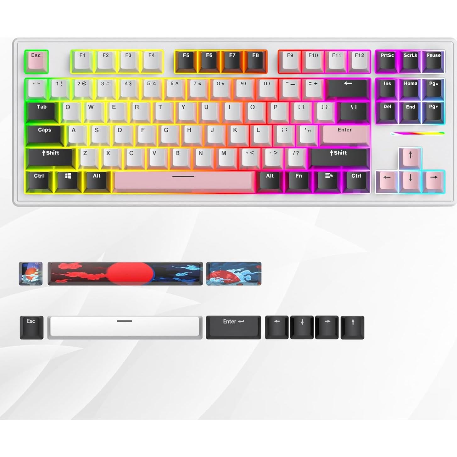 Teclado Mecánico TKL iTastatur 87 Teclas RGB USB Blanco