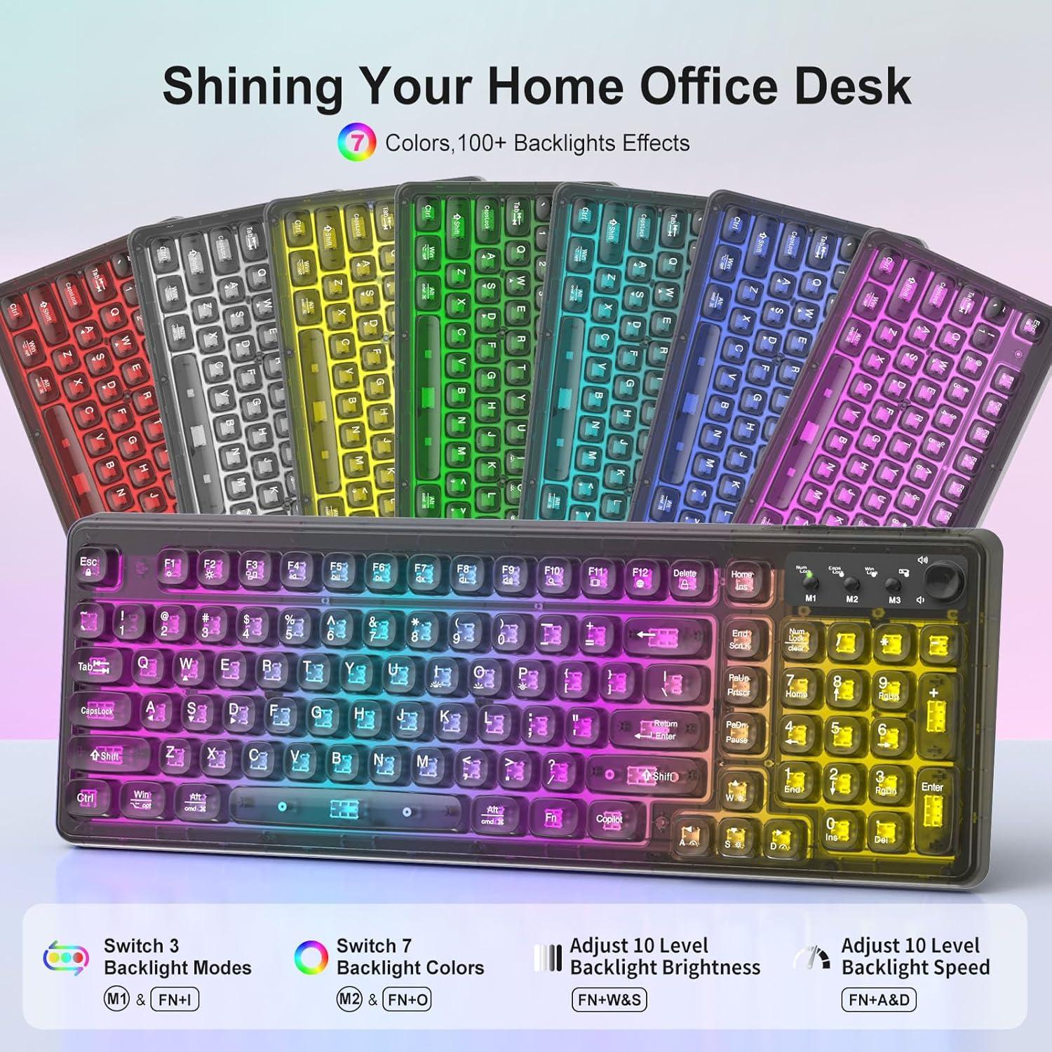 Combo Teclado y Ratón Inalámbricos BAIHUAFRU Retroiluminados