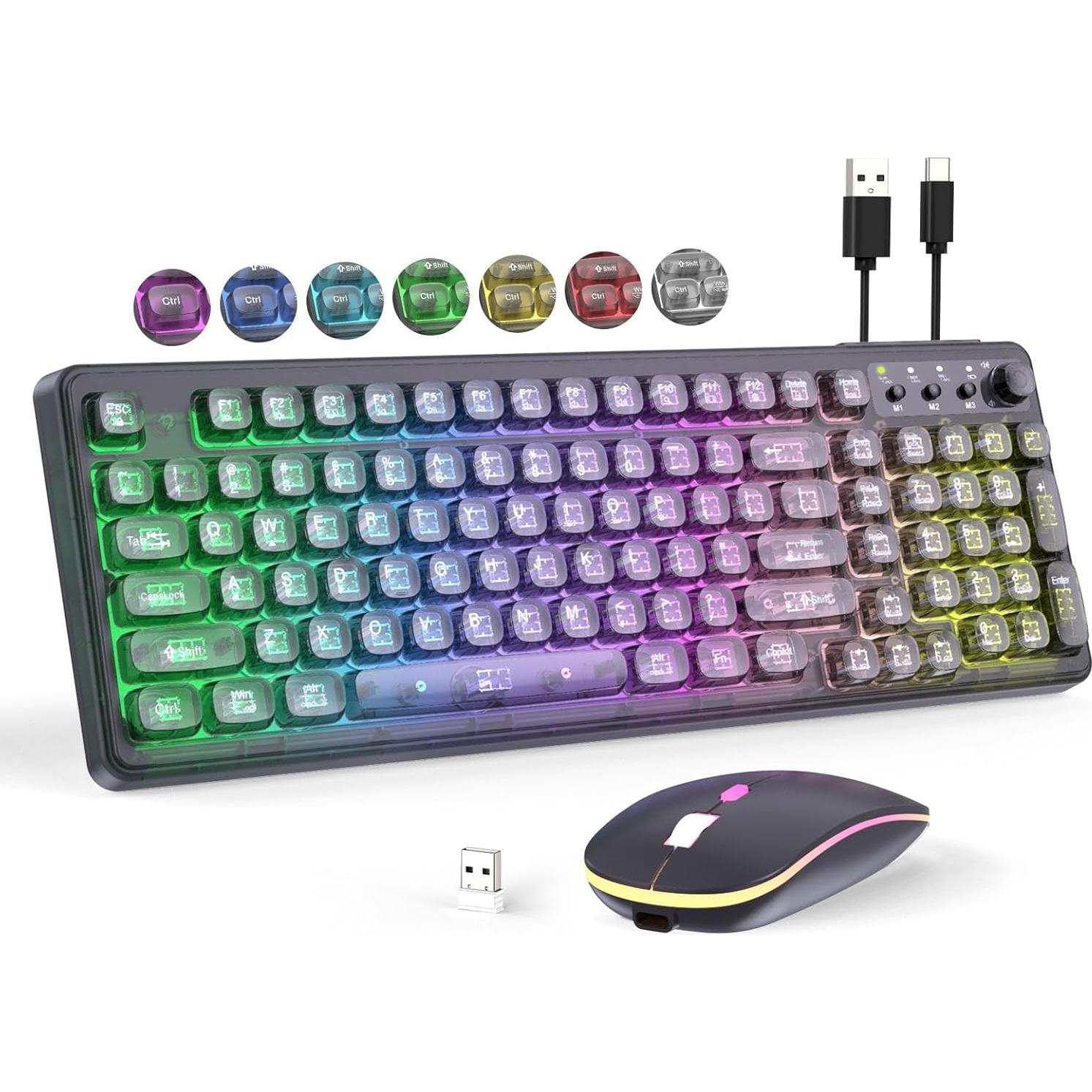 Combo Teclado y Ratón Inalámbricos BAIHUAFRU Retroiluminados