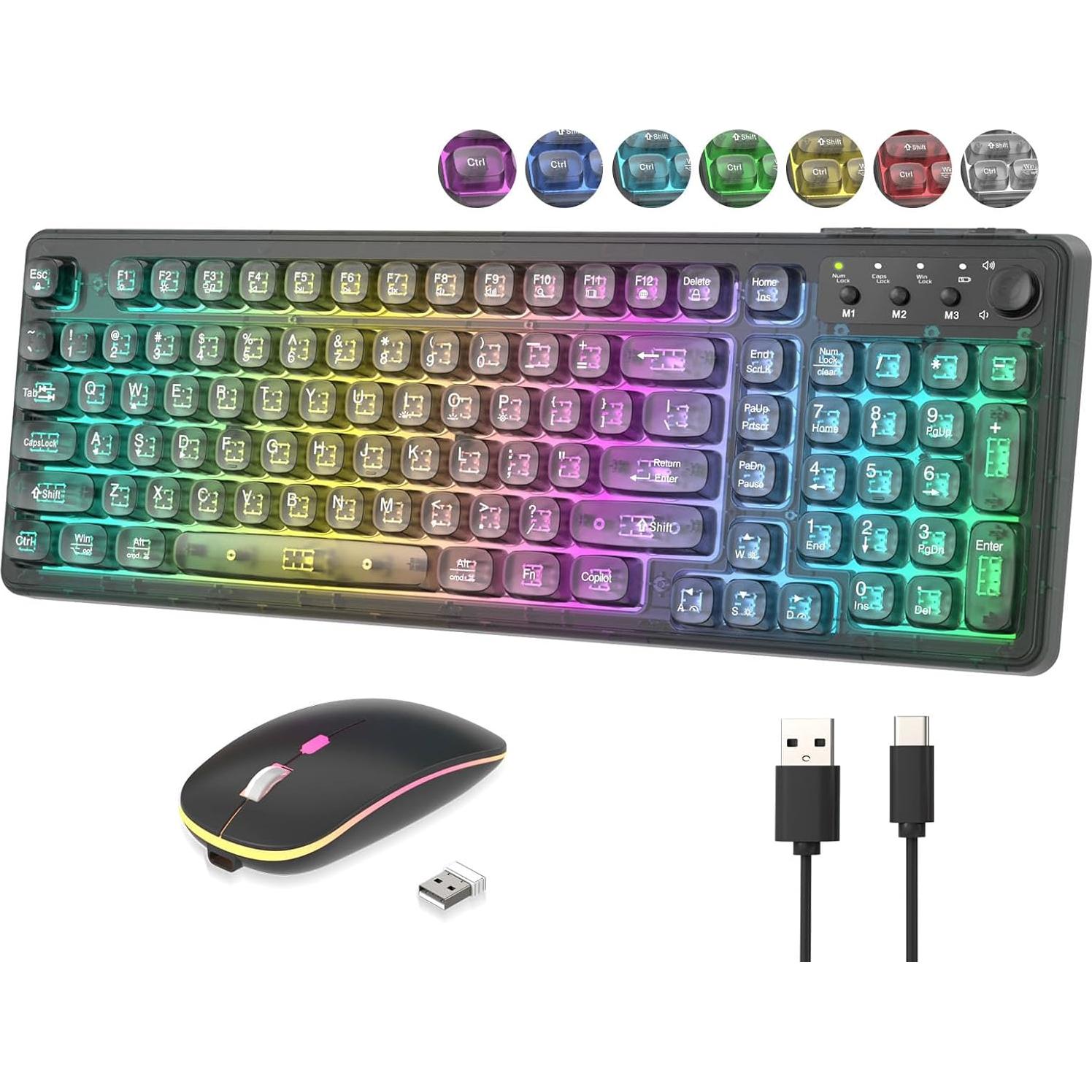 Combo Teclado y Ratón Inalámbricos BAIHUAFRU Retroiluminados