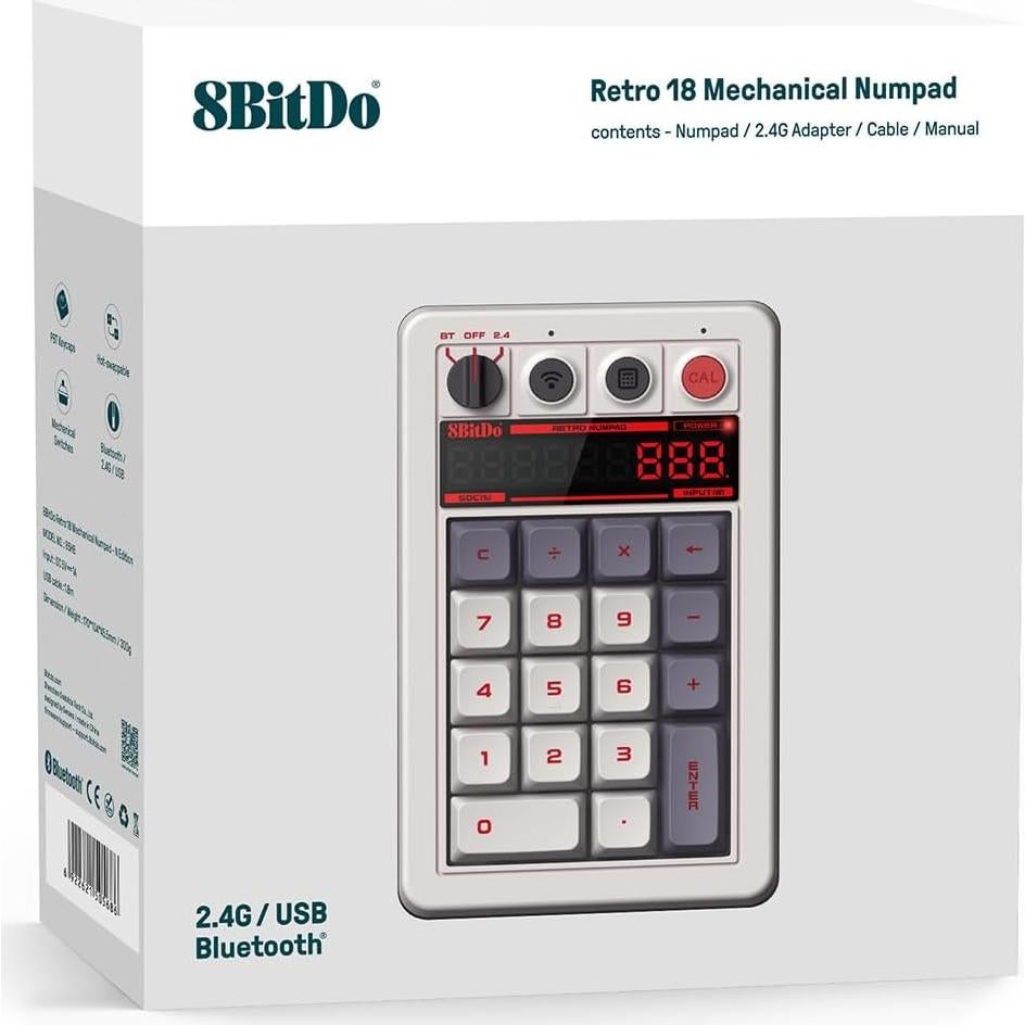 Teclado Numérico Mecánico 8Bitdo Edición N Bluetooth USB-C