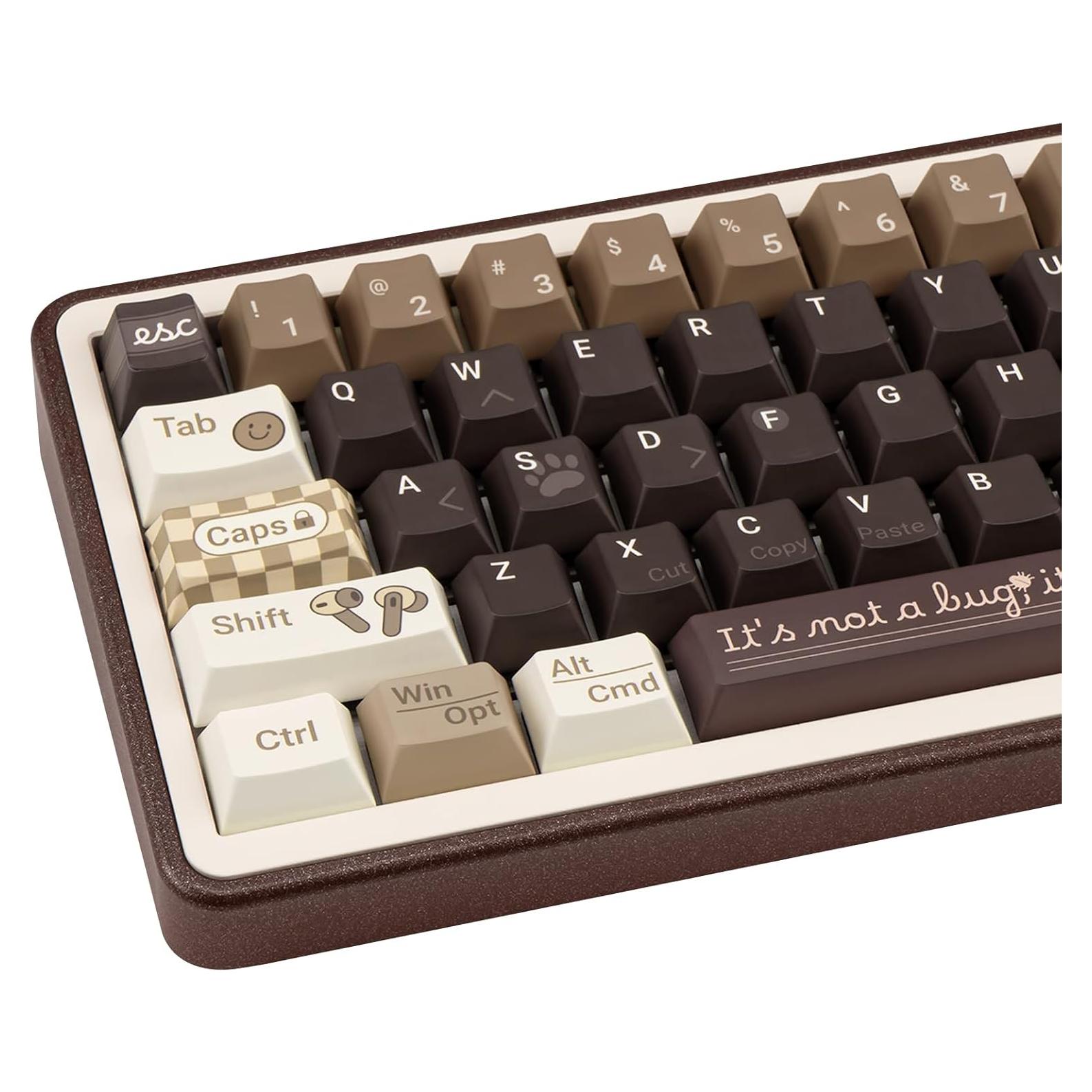 Conjunto de Teclas PBT JOLINTAL 130 Teclas Gato Café Cherry