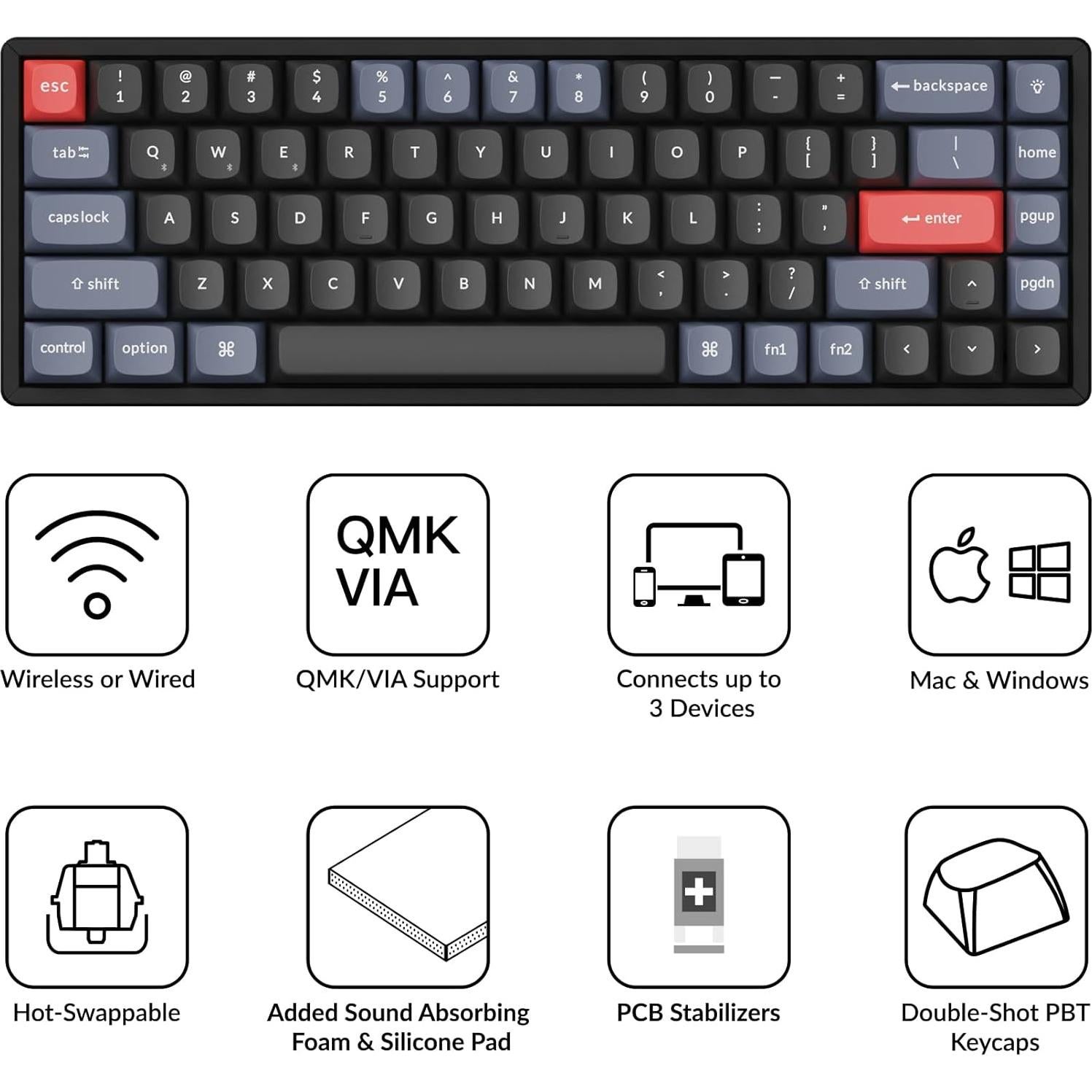 Teclado Mecánico Inalámbrico Keychron K6 Pro RGB 65%