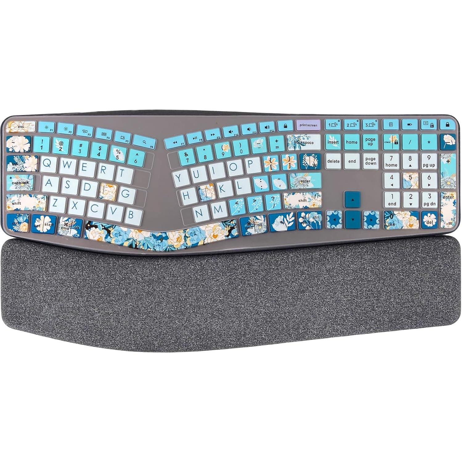 Cubierta de Teclado de Silicona WSLUCKO para Logitech Ergo K860