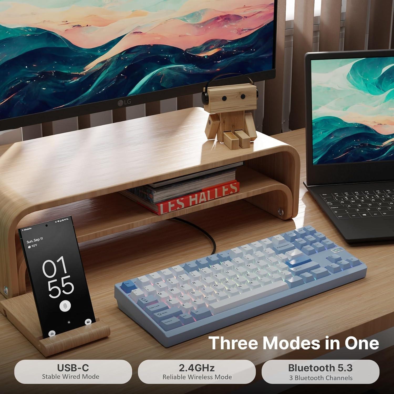 Teclado Mecánico Chilkey ND TKL Inalámbrico Aluminio 87 Teclas