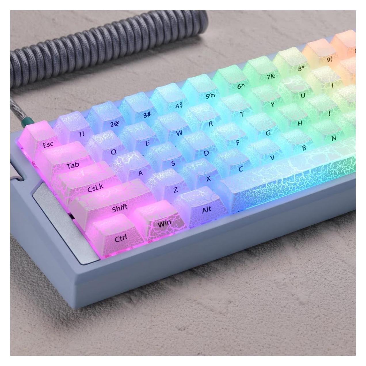 Teclado Mecánico Personalizado dagaladoo 123 Teclas PBT Hielo Blanco