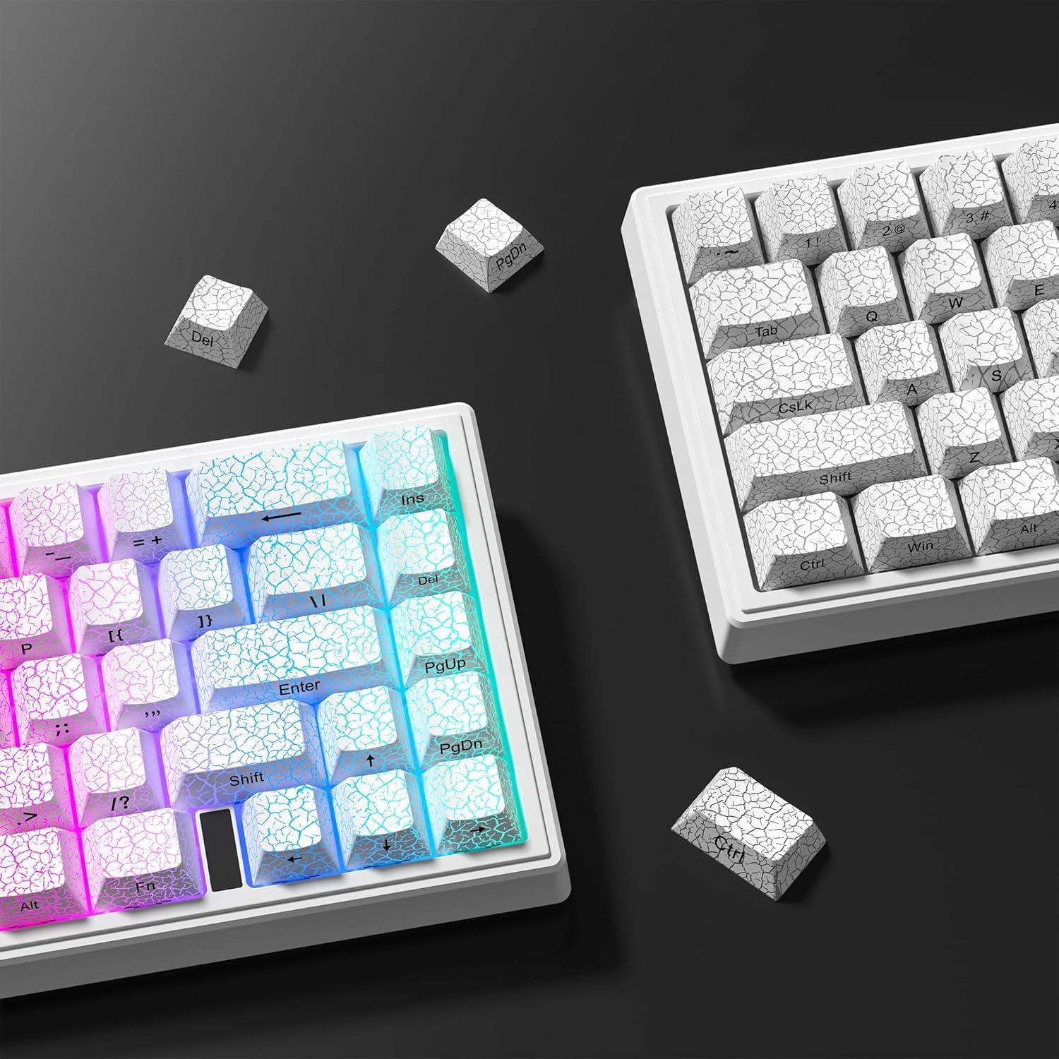 Teclado Mecánico Personalizado dagaladoo 123 Teclas PBT Hielo Blanco
