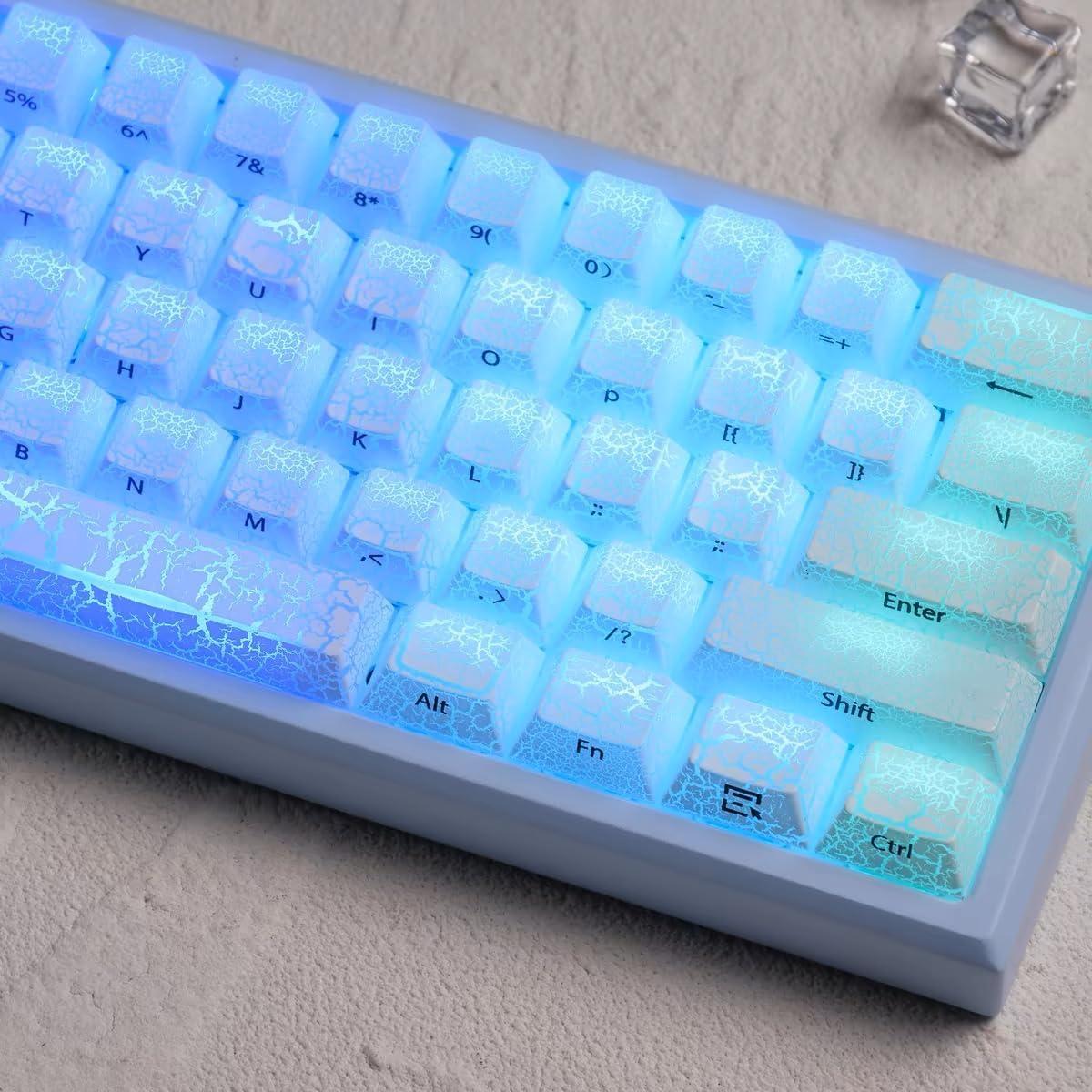 Teclado Mecánico Personalizado dagaladoo 123 Teclas PBT Hielo Blanco