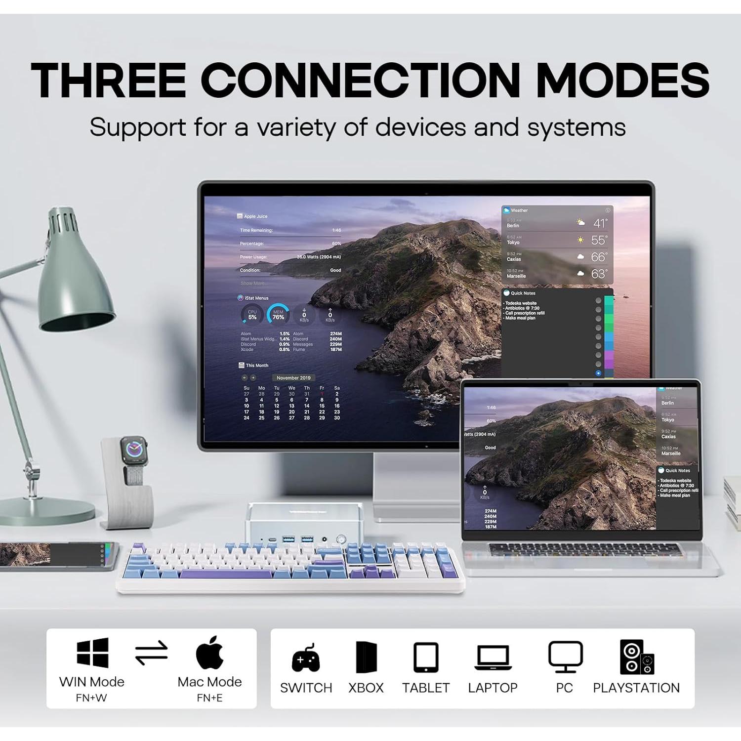 Teclado Mecánico Inalámbrico EPOMAKER F108 RGB 108 Teclas