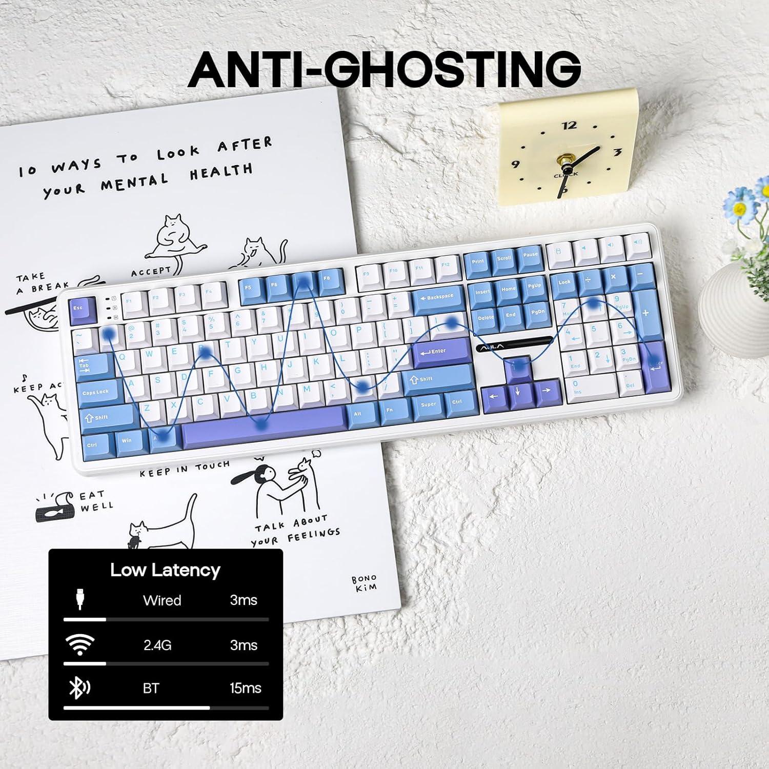 Teclado Mecánico Inalámbrico EPOMAKER F108 RGB 108 Teclas