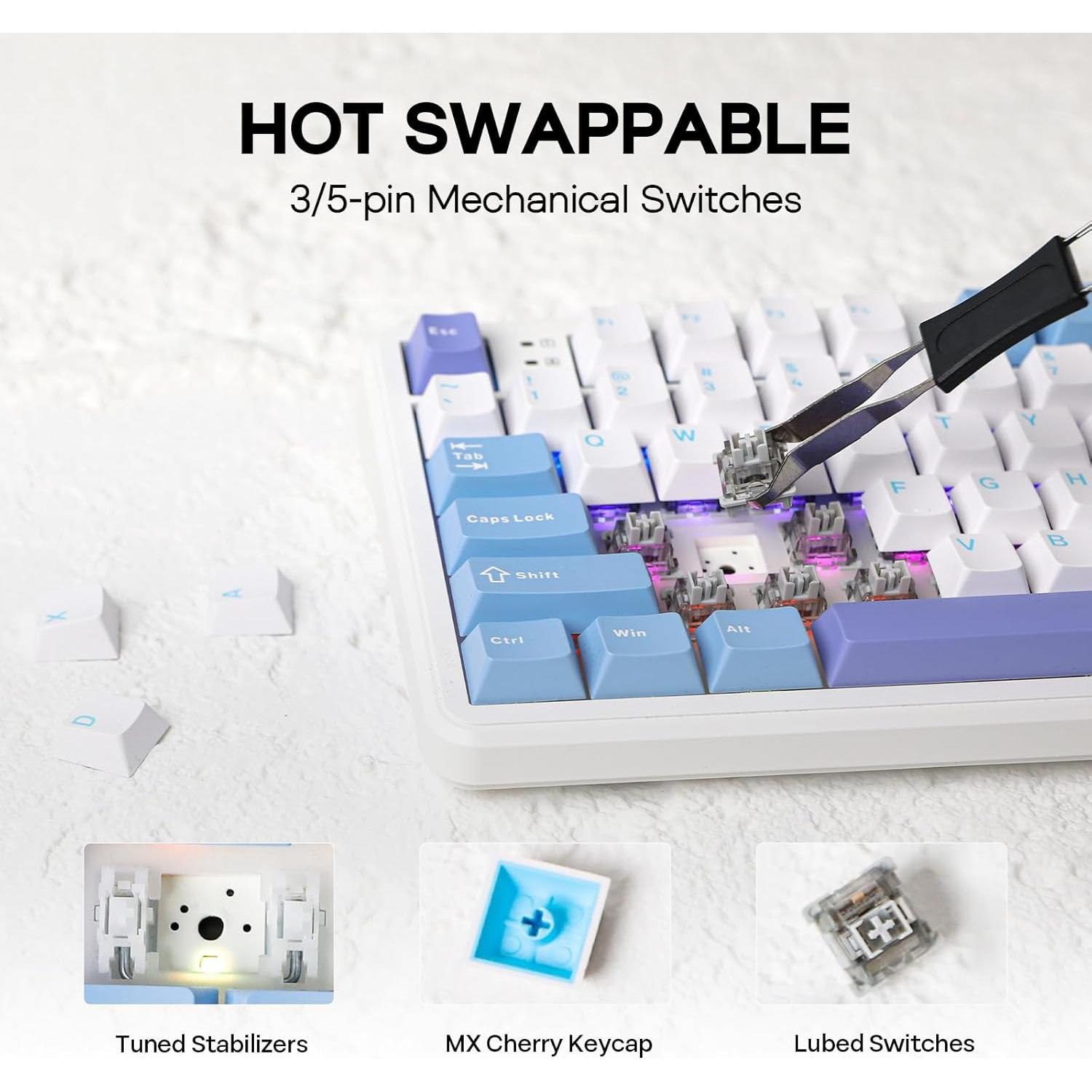 Teclado Mecánico Inalámbrico EPOMAKER F108 RGB 108 Teclas