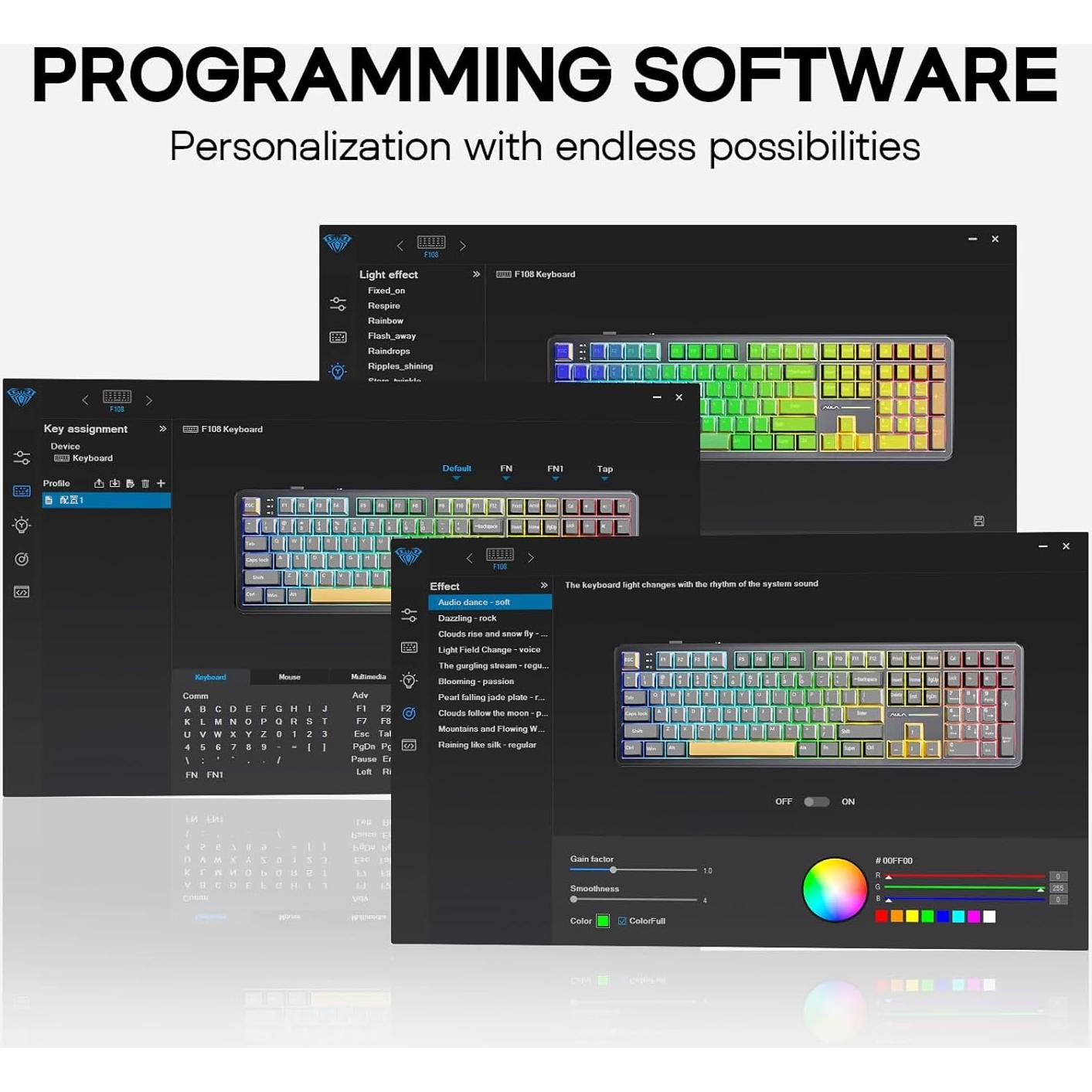 Teclado Mecánico Inalámbrico EPOMAKER F108 RGB 108 Teclas