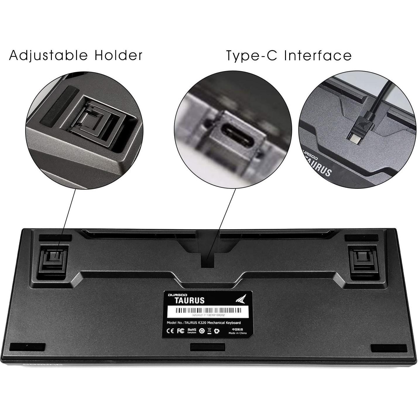 Teclado Mecánico DURGOD K320 TKL 87 Teclas PBT Cherry MX