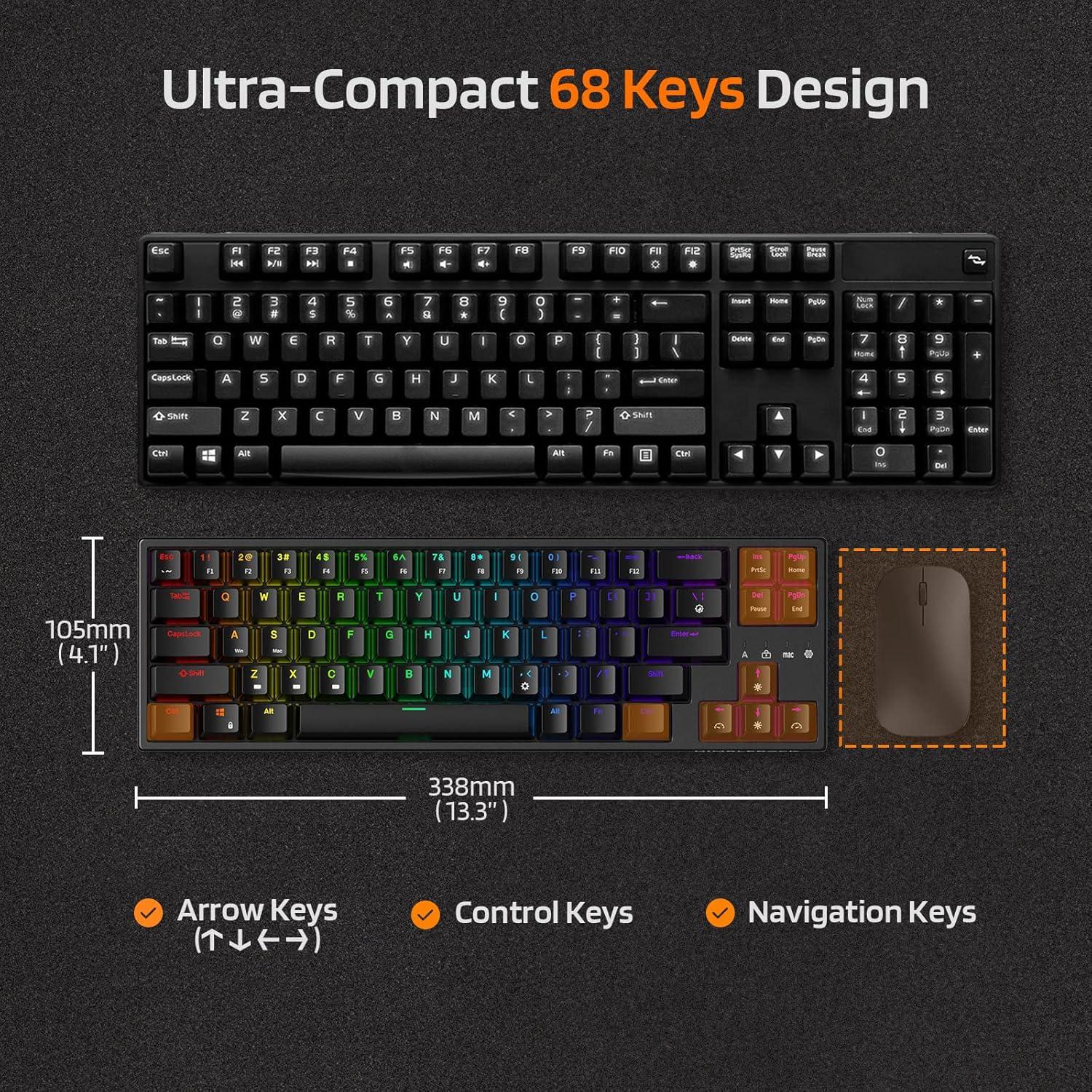 Teclado Mecánico LTC NB681 65% Retroiluminado RGB Negro