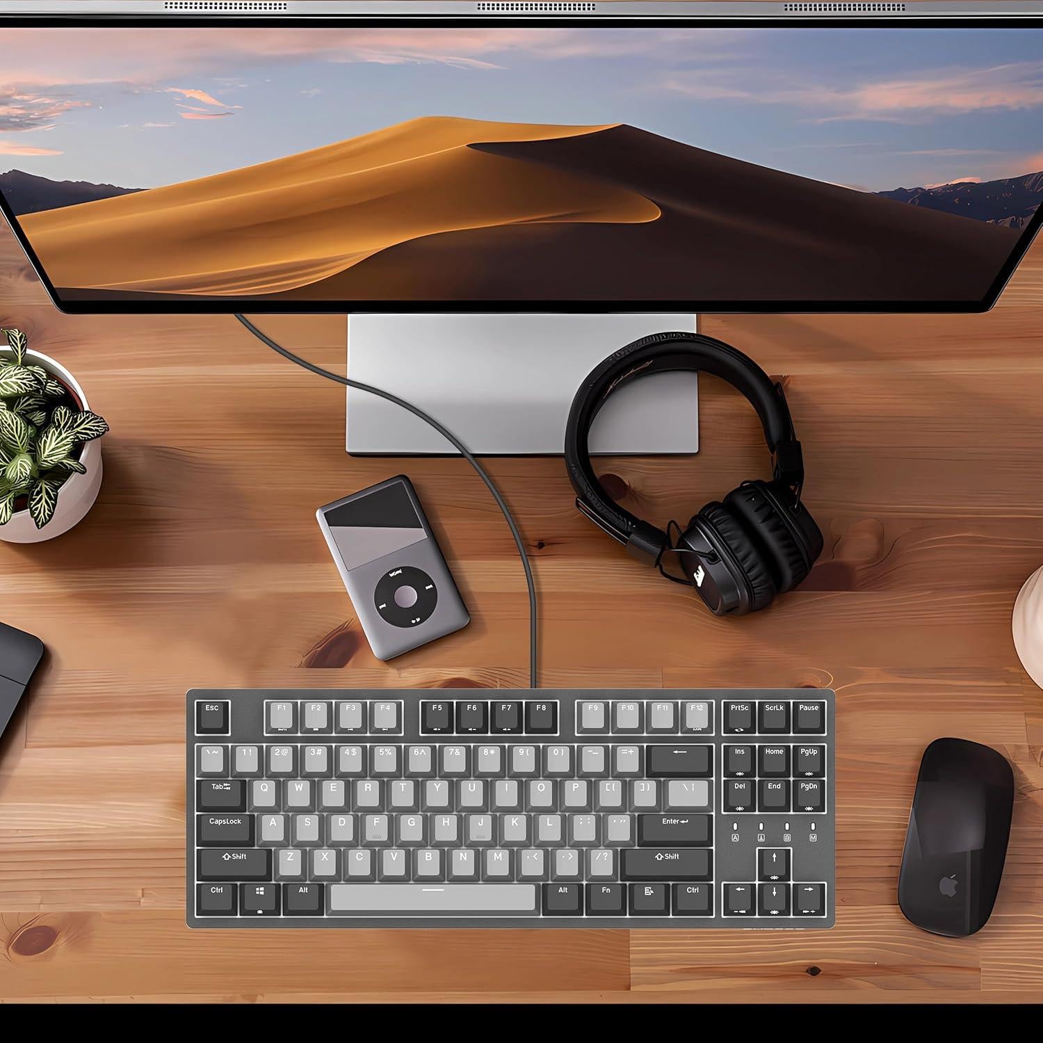 Teclado Mecánico Durgod K320 TKL Retroiluminado Blanco