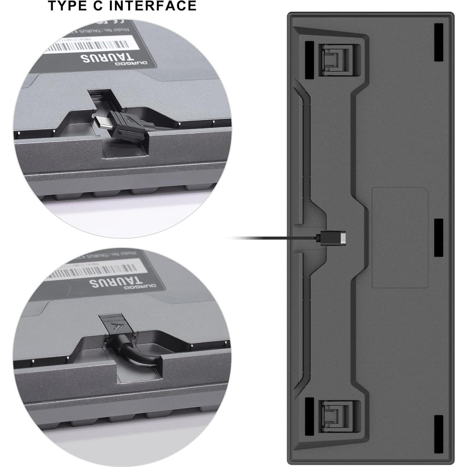 Teclado Mecánico Durgod K320 TKL Retroiluminado Blanco