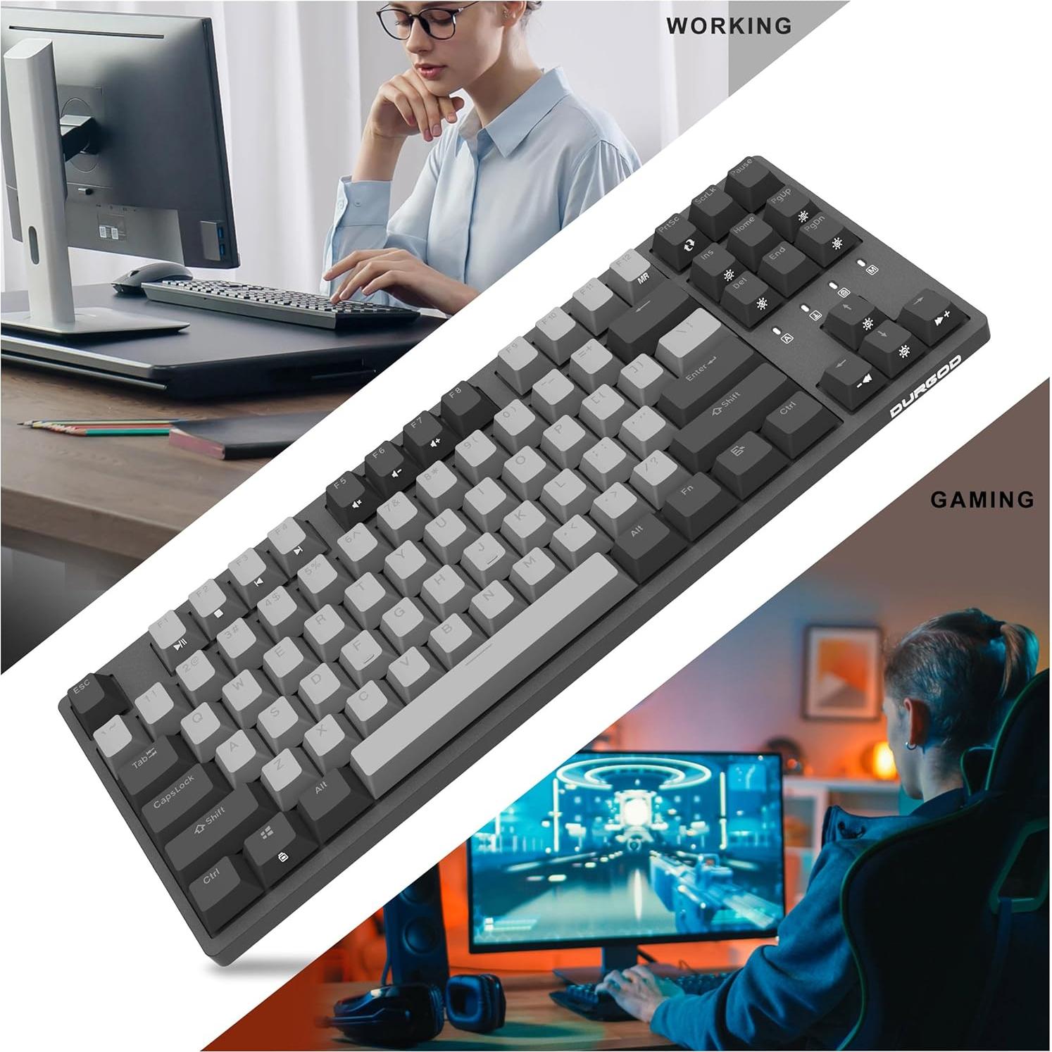 Teclado Mecánico Durgod K320 TKL Retroiluminado Blanco