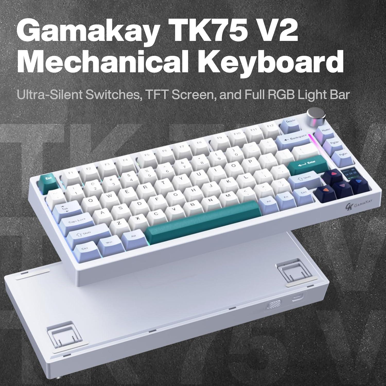 Teclado Mecánico GK GAMAKAY TK75 V2 RGB Inalámbrico USB-C