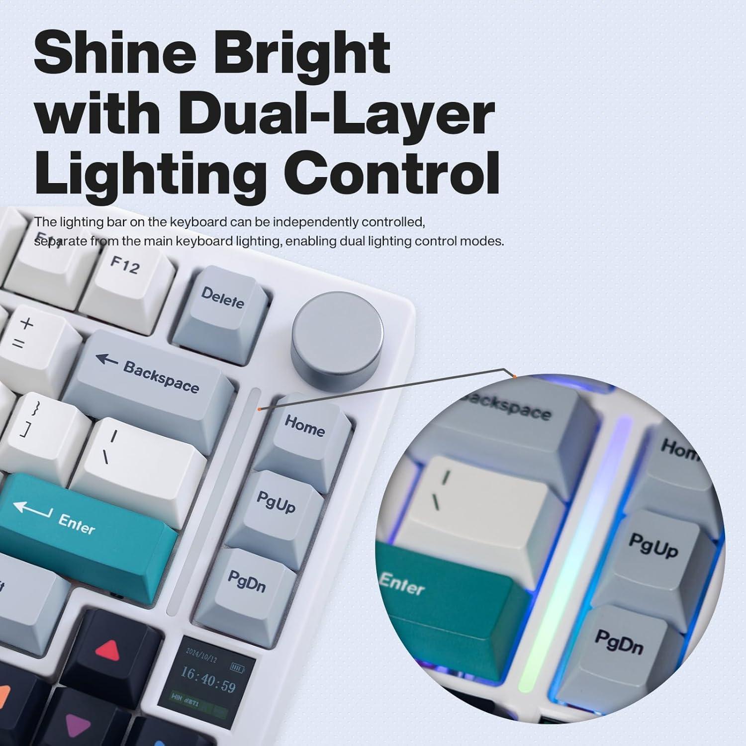 Teclado Mecánico GK GAMAKAY TK75 V2 RGB Inalámbrico USB-C