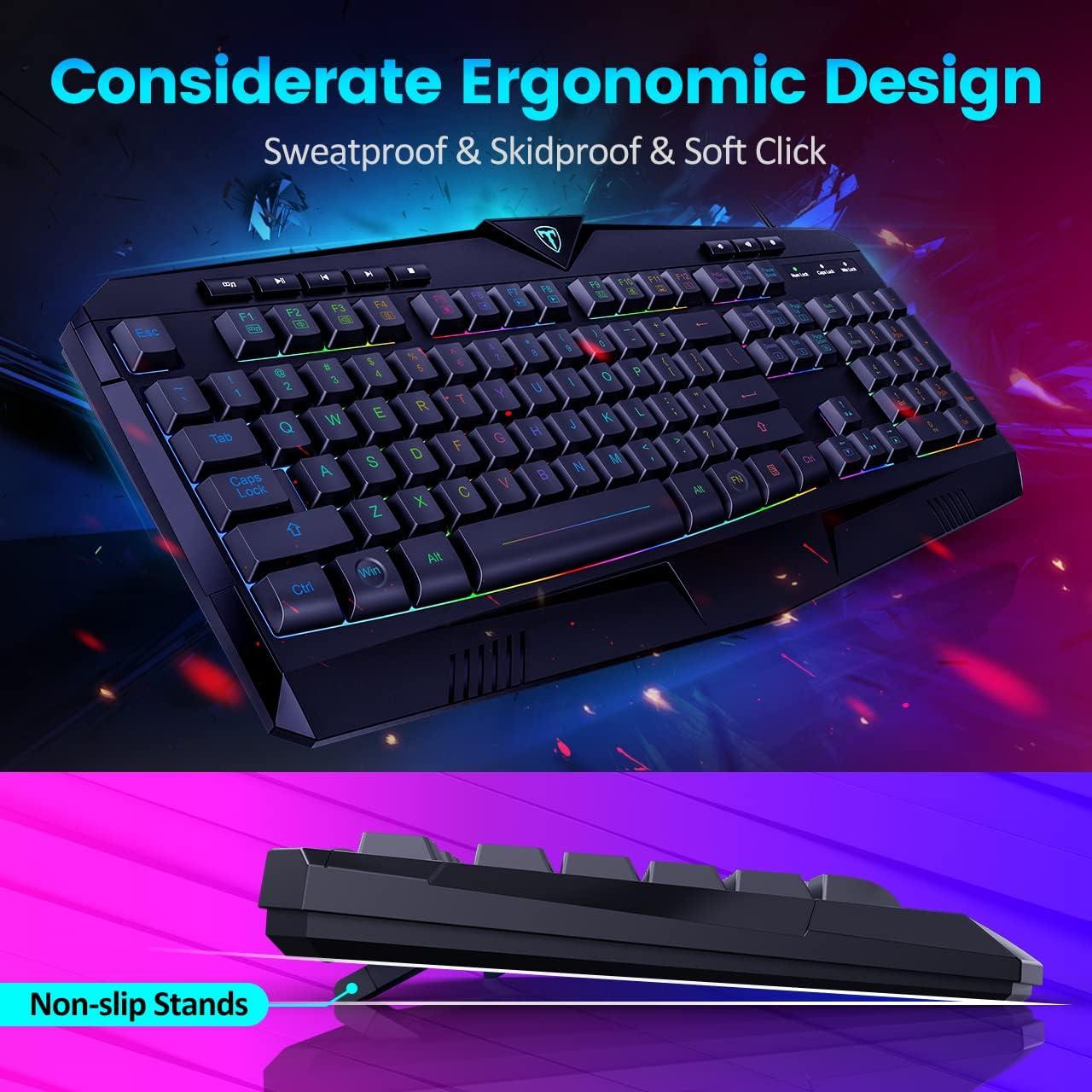 Teclado para Juegos Dacoity PC232A RGB Silencioso USB