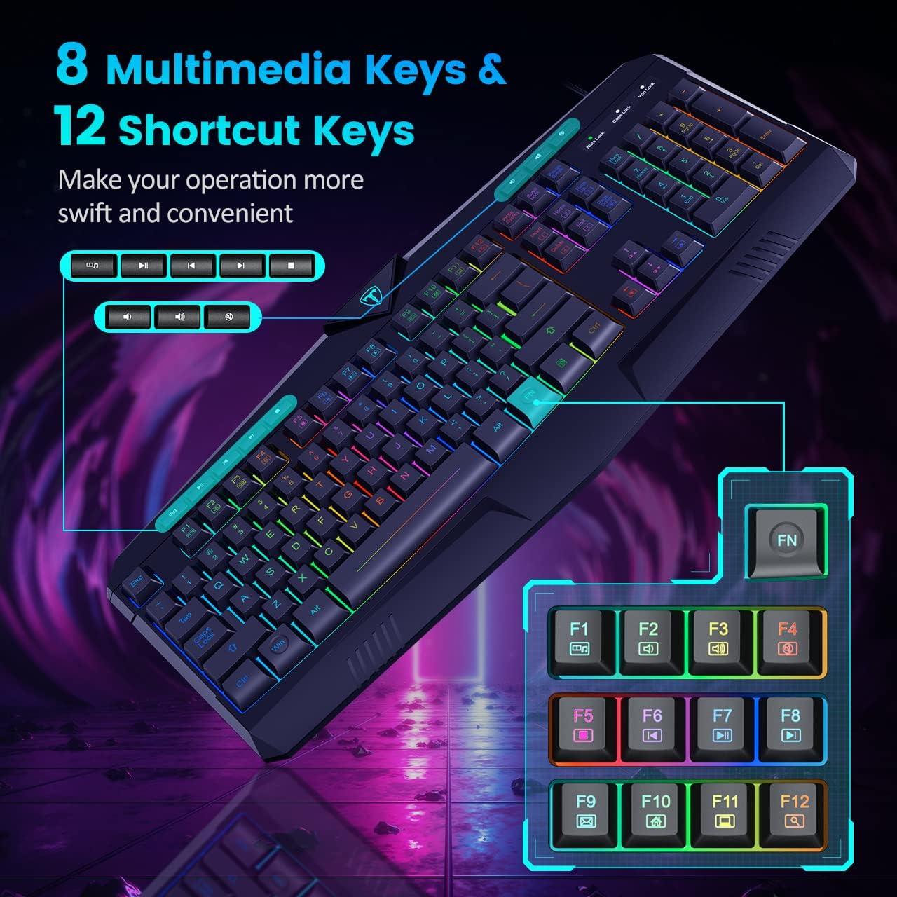 Teclado para Juegos Dacoity PC232A RGB Silencioso USB