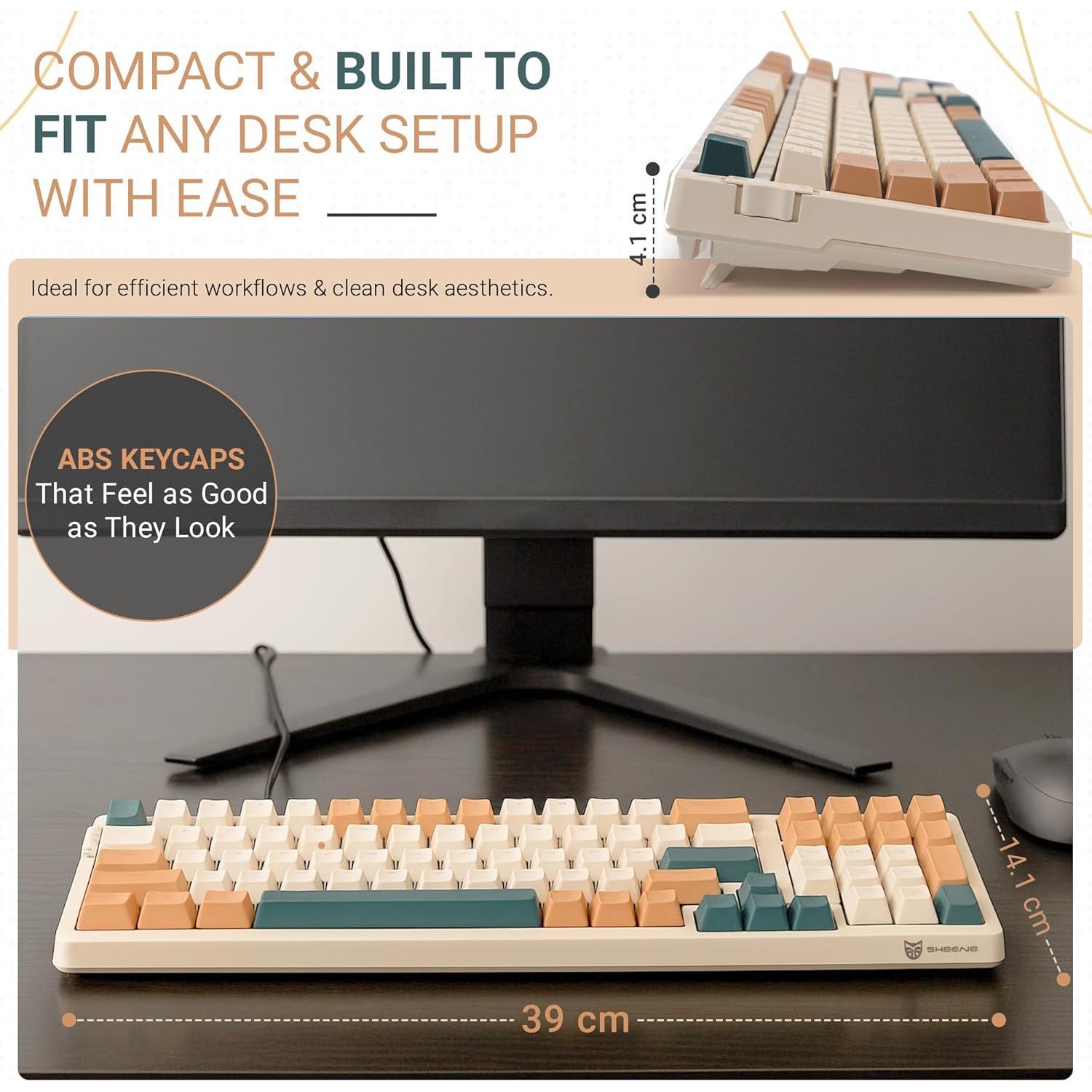 Teclado Mecánico Inalámbrico Qisan 100 Teclas RGB Marrón