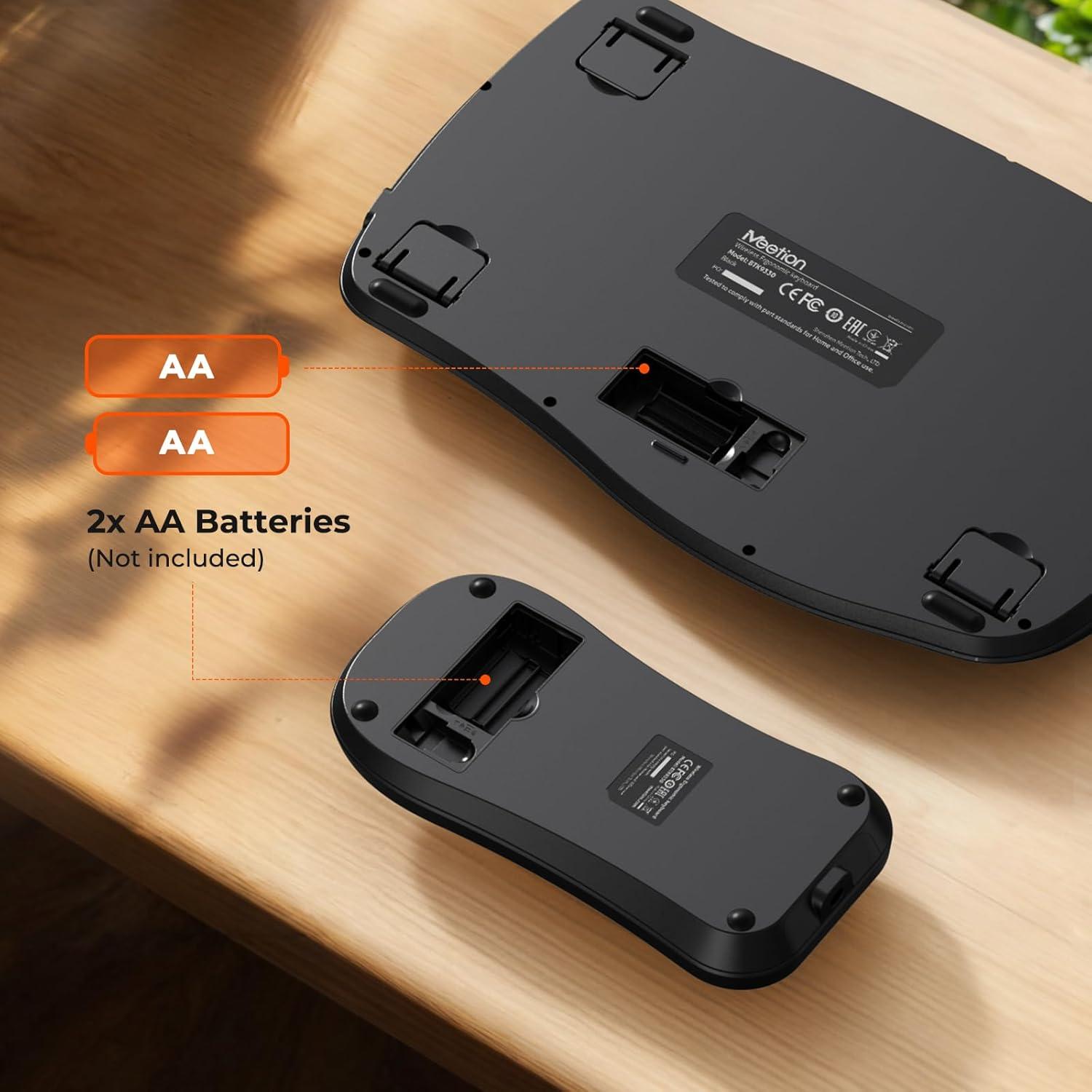 Teclado Inalámbrico Ergonómico Meetion K9330 con Teclado Numérico