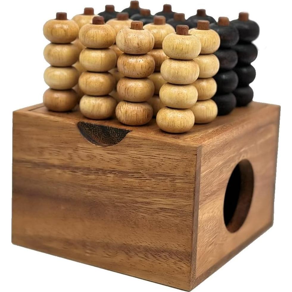 Juego de Estrategia 3D Cuatro en Raya Winshare Madera