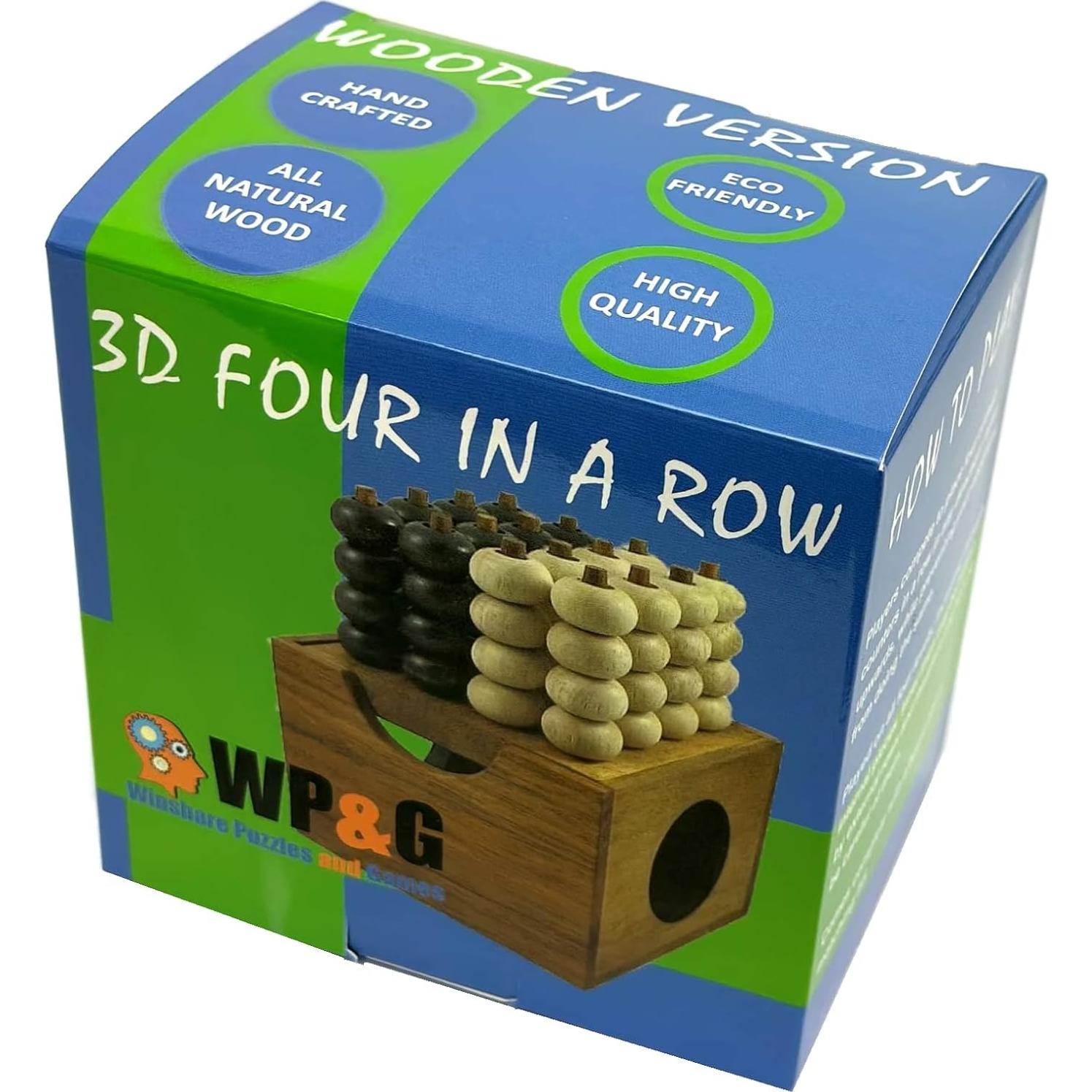 Juego de Estrategia 3D Cuatro en Raya Winshare Madera