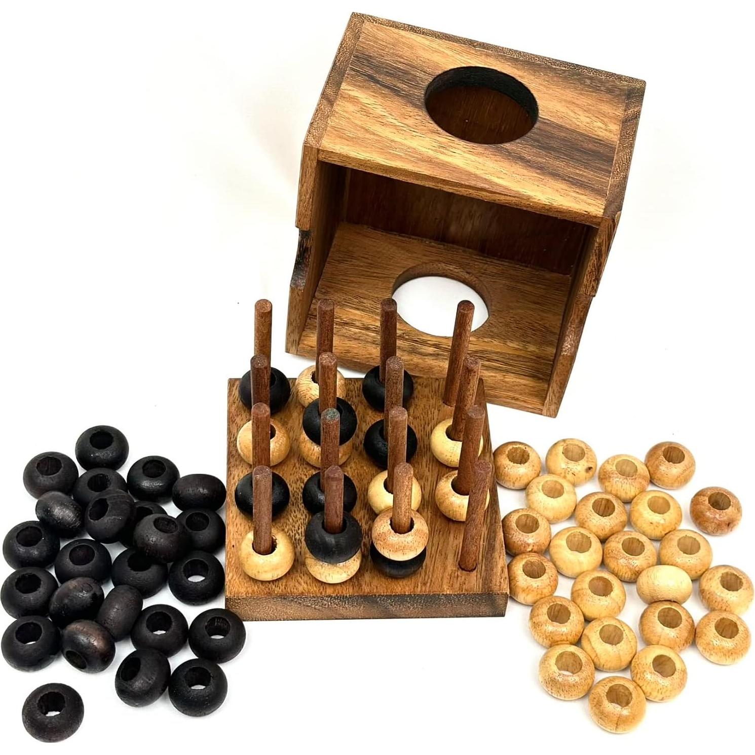 Juego de Estrategia 3D Cuatro en Raya Winshare Madera