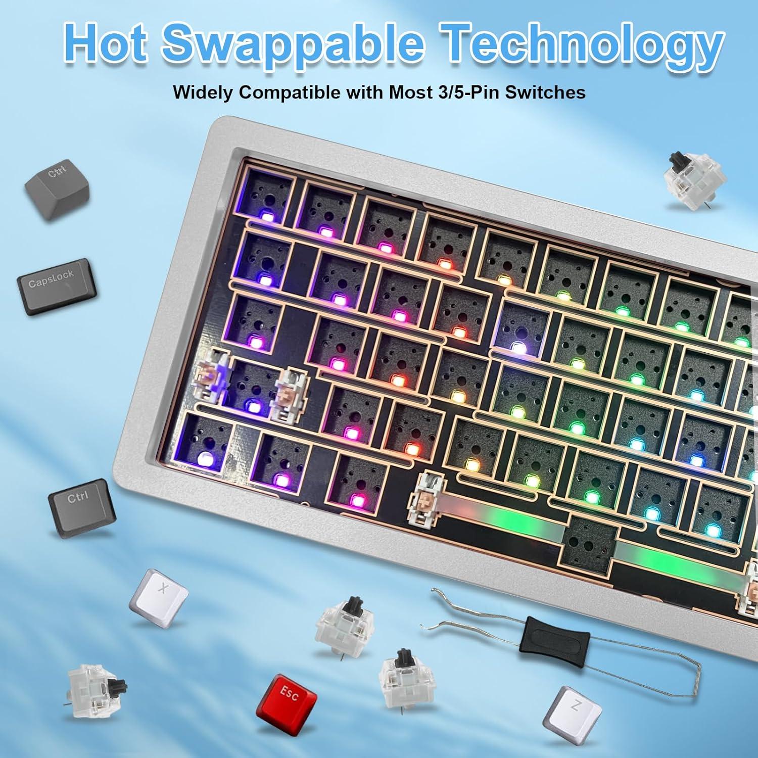 Teclado Mecánico BOYI GMK67 65% RGB Inalámbrico Aluminio