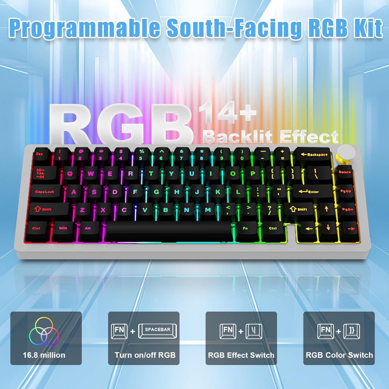 Teclado Mecánico BOYI GMK67 65% RGB Inalámbrico Aluminio