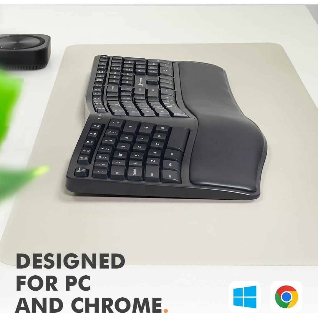 Teclado Ergonómico Inalámbrico X9 con Reposamuñecas - 110 Teclas