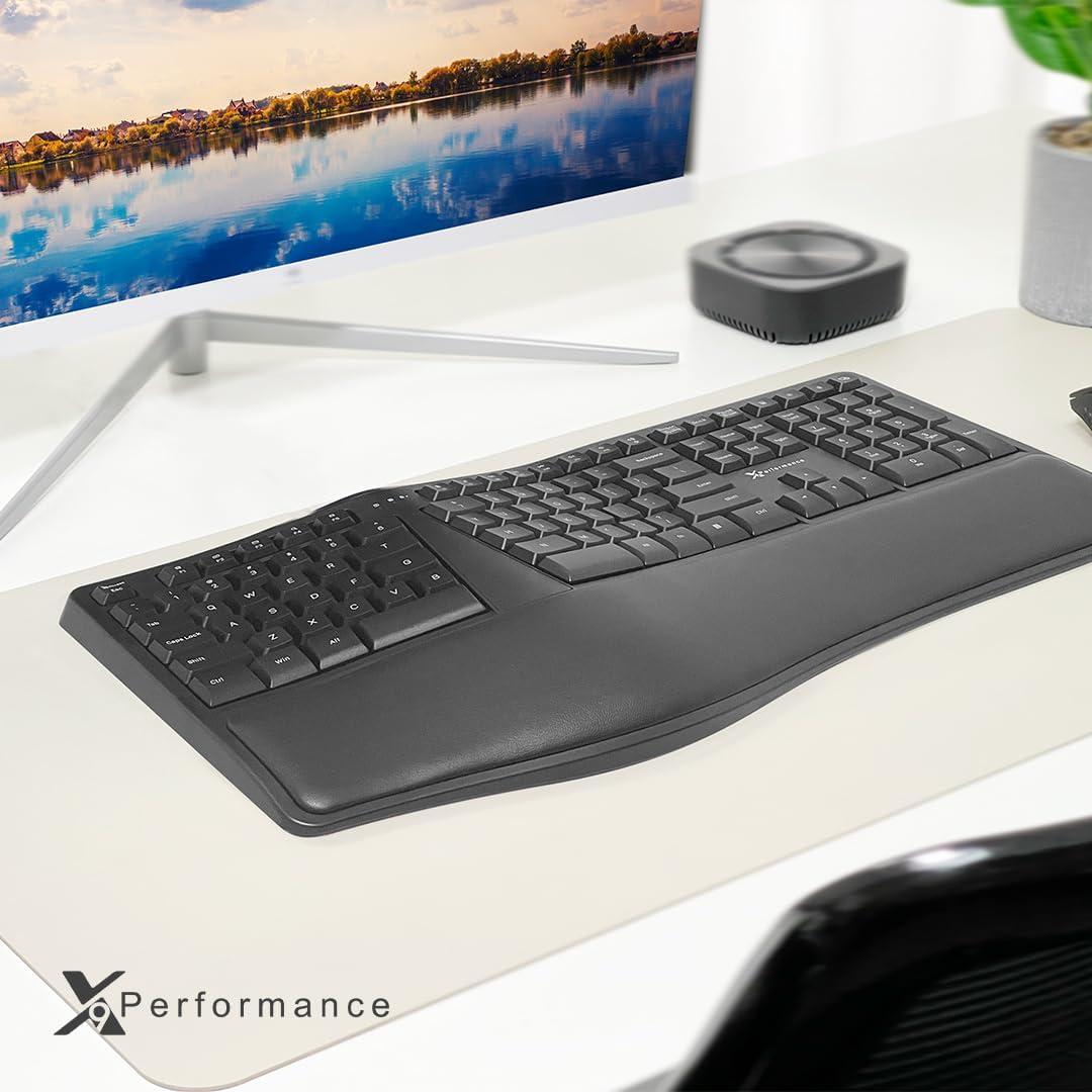 Teclado Ergonómico Inalámbrico X9 con Reposamuñecas - 110 Teclas