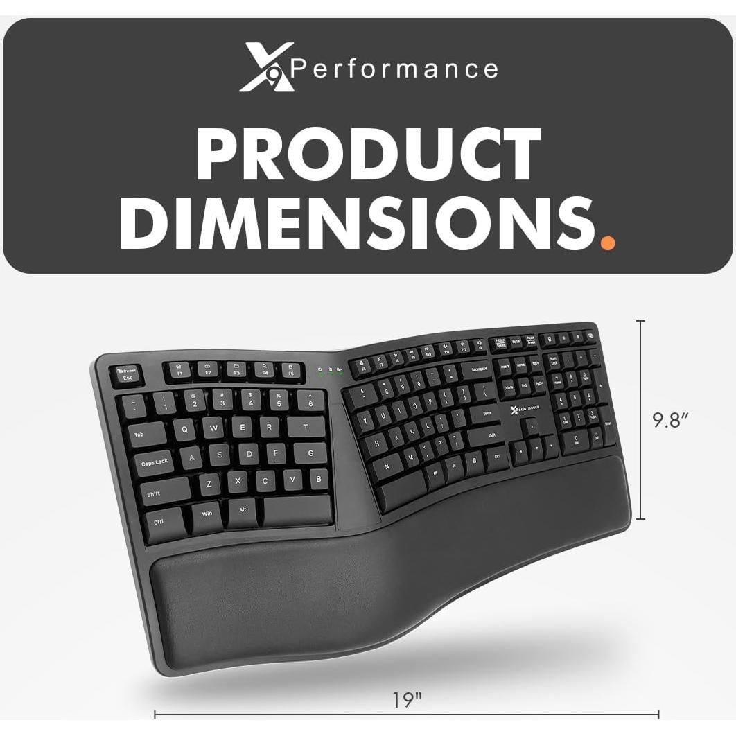 Teclado Ergonómico Inalámbrico X9 con Reposamuñecas - 110 Teclas