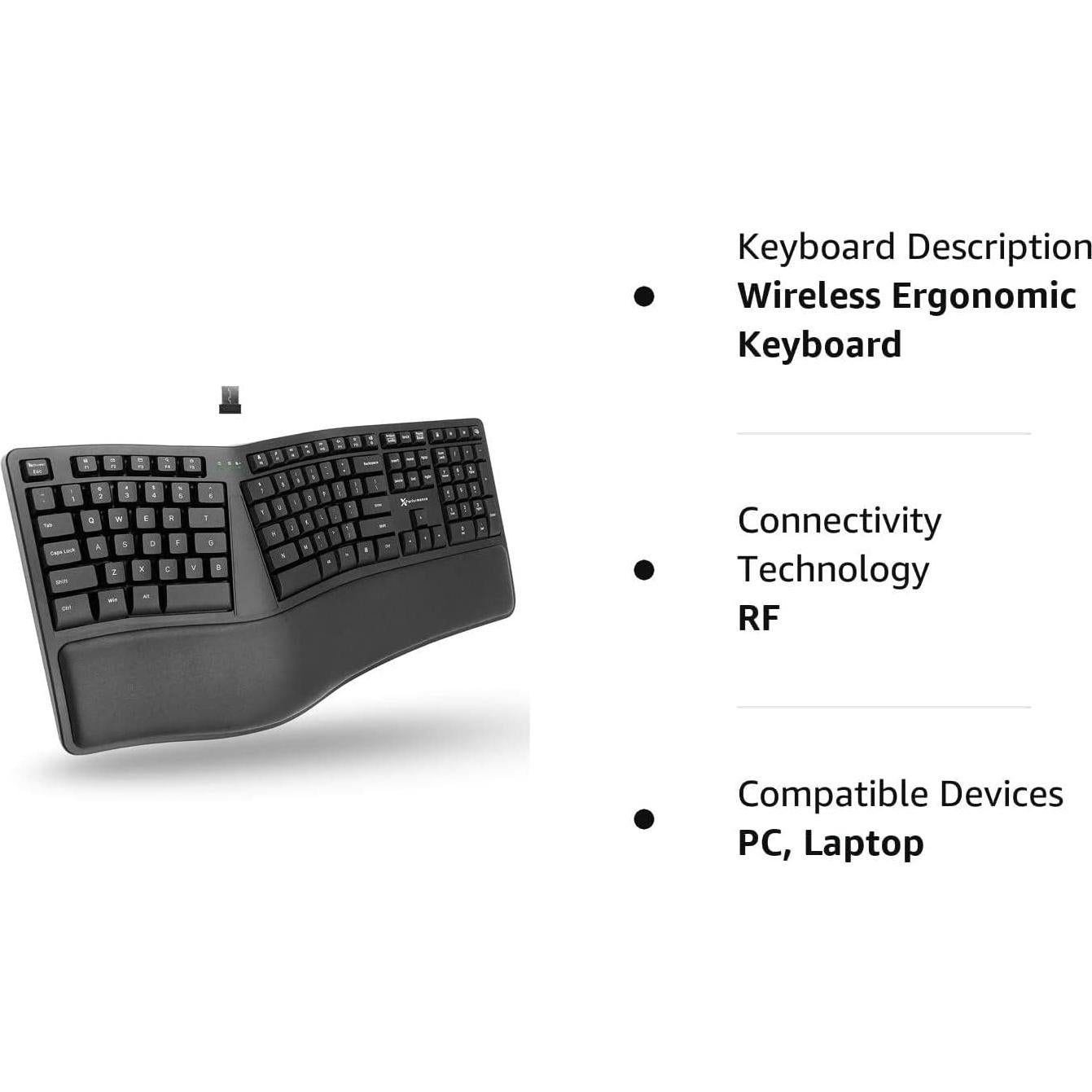 Teclado Ergonómico Inalámbrico X9 con Reposamuñecas - 110 Teclas