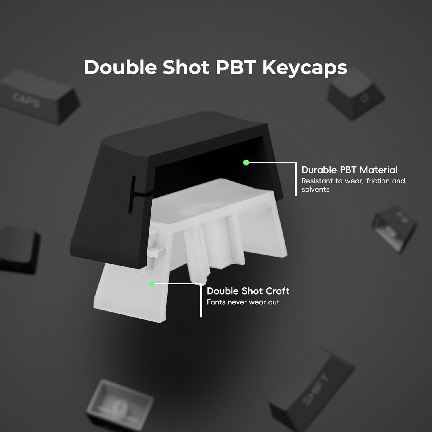Conjunto de Teclas PBT Minimalistas XVX 136 Teclas Negras