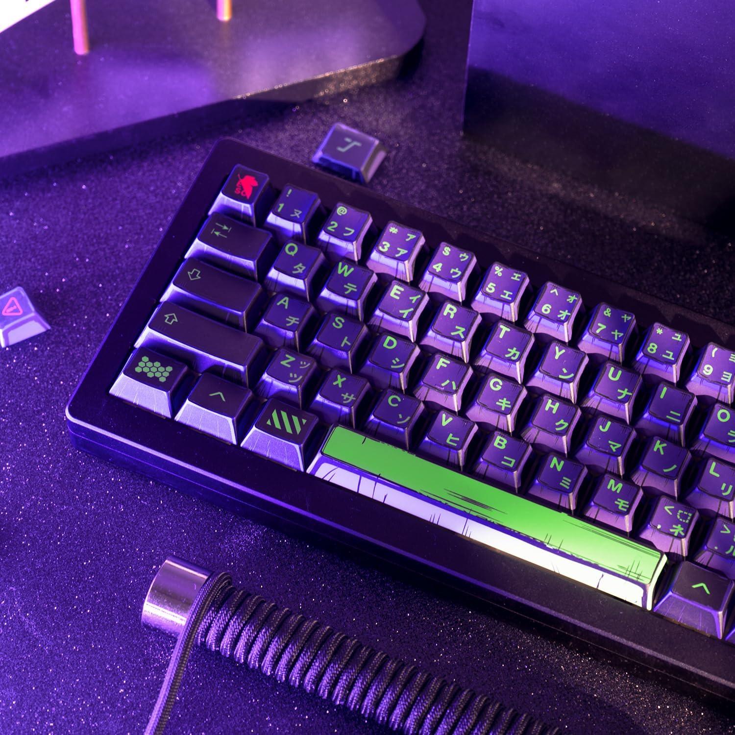 Teclas PBT personalizadas GEKUCAP 130 teclas moradas para teclado mecánico