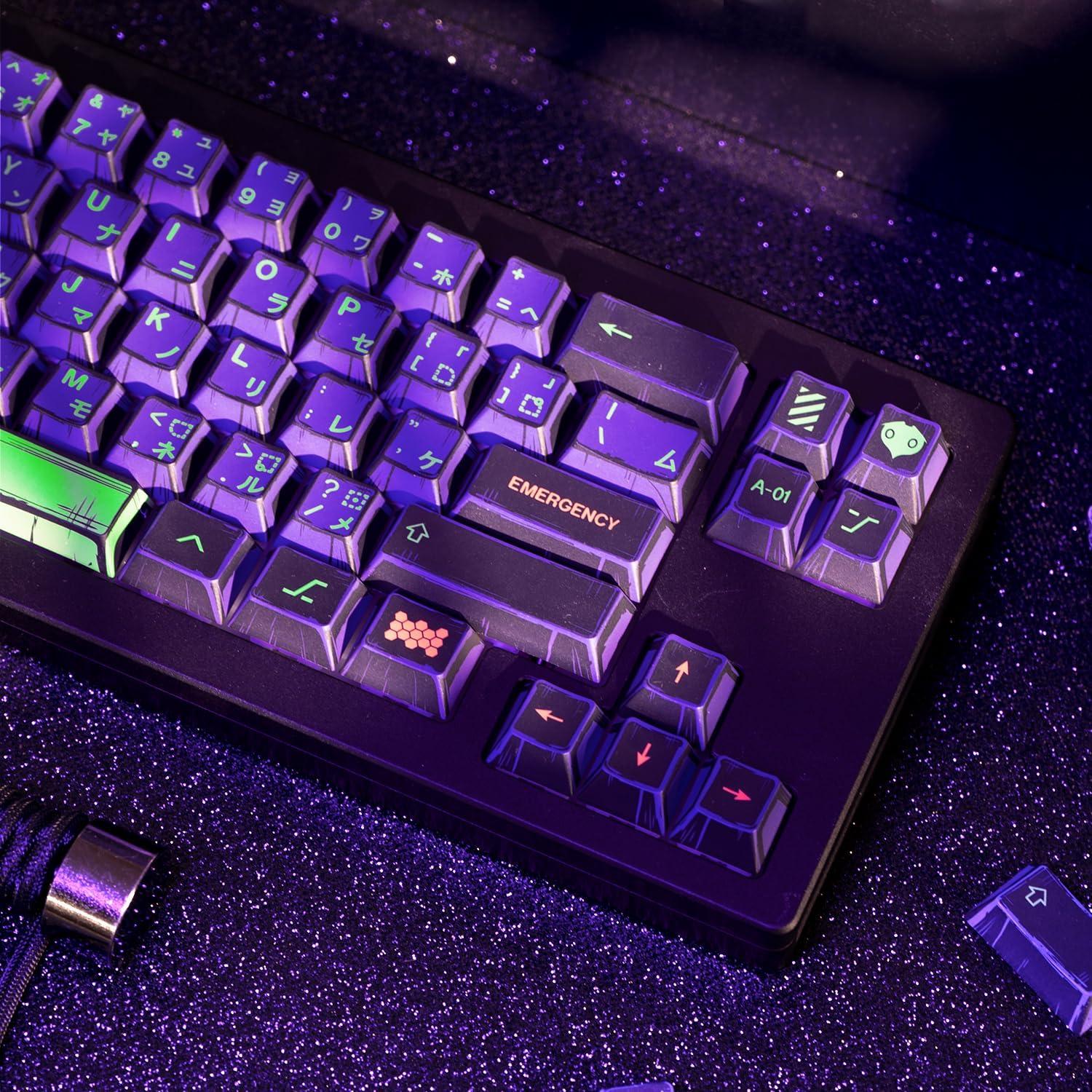 Teclas PBT personalizadas GEKUCAP 130 teclas moradas para teclado mecánico