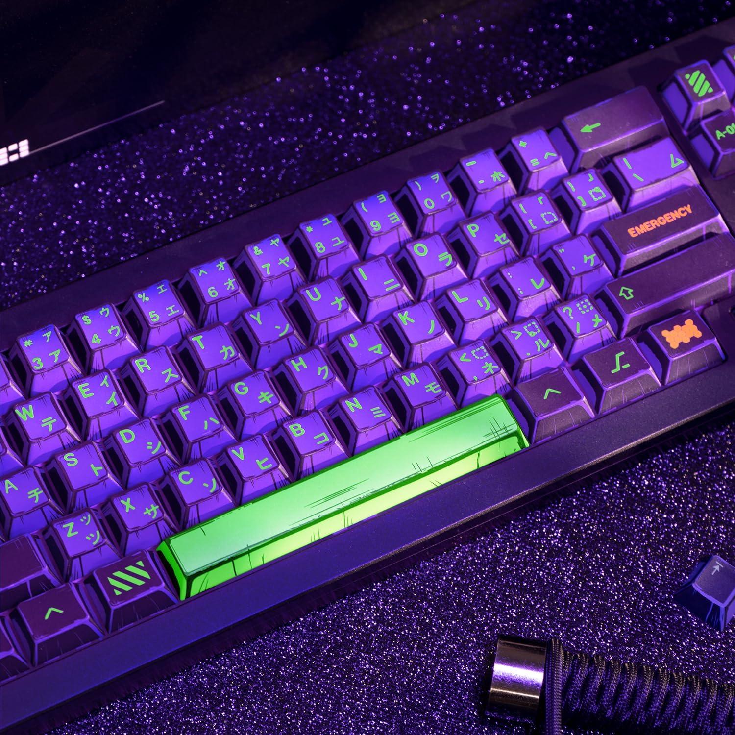 Teclas PBT personalizadas GEKUCAP 130 teclas moradas para teclado mecánico